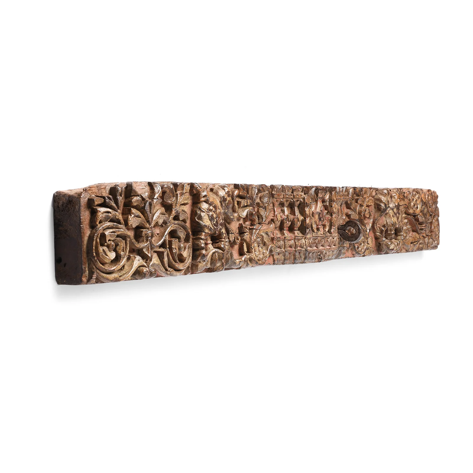 Carved Teak Elephant Lintel Panel From Gujarat - 19th Century - Image 6