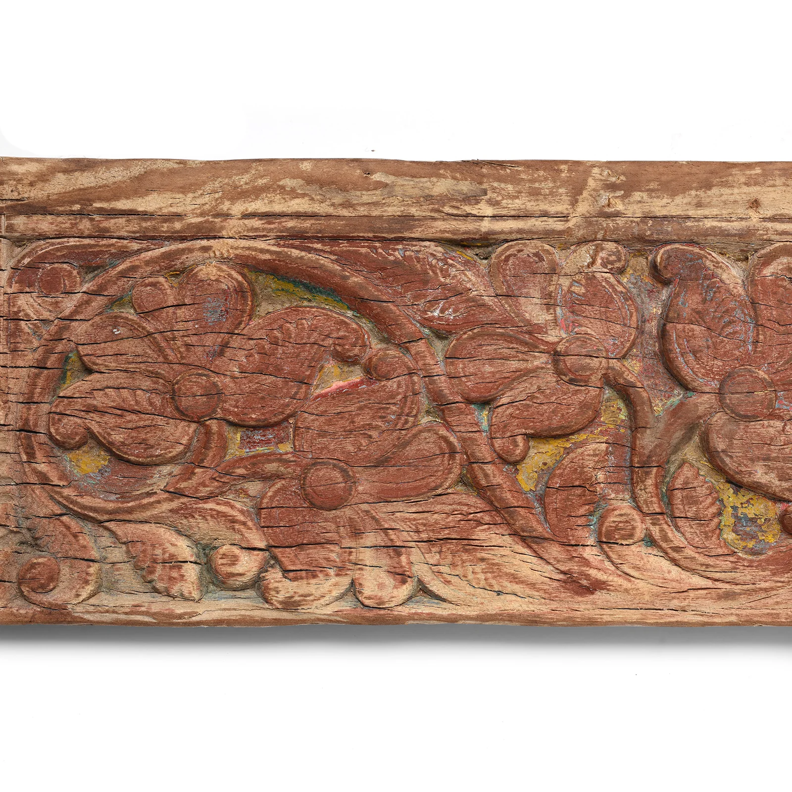 Carved Teak Floral Lintel Panel - 19th Century - Image 2