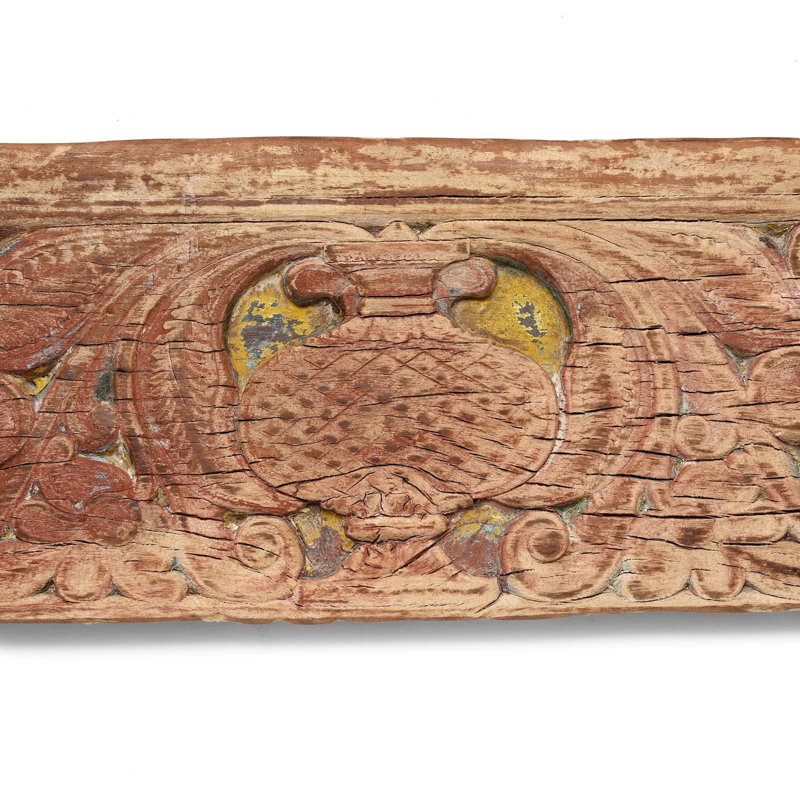 Carved Teak Floral Lintel Panel - 19th Century - Image 4