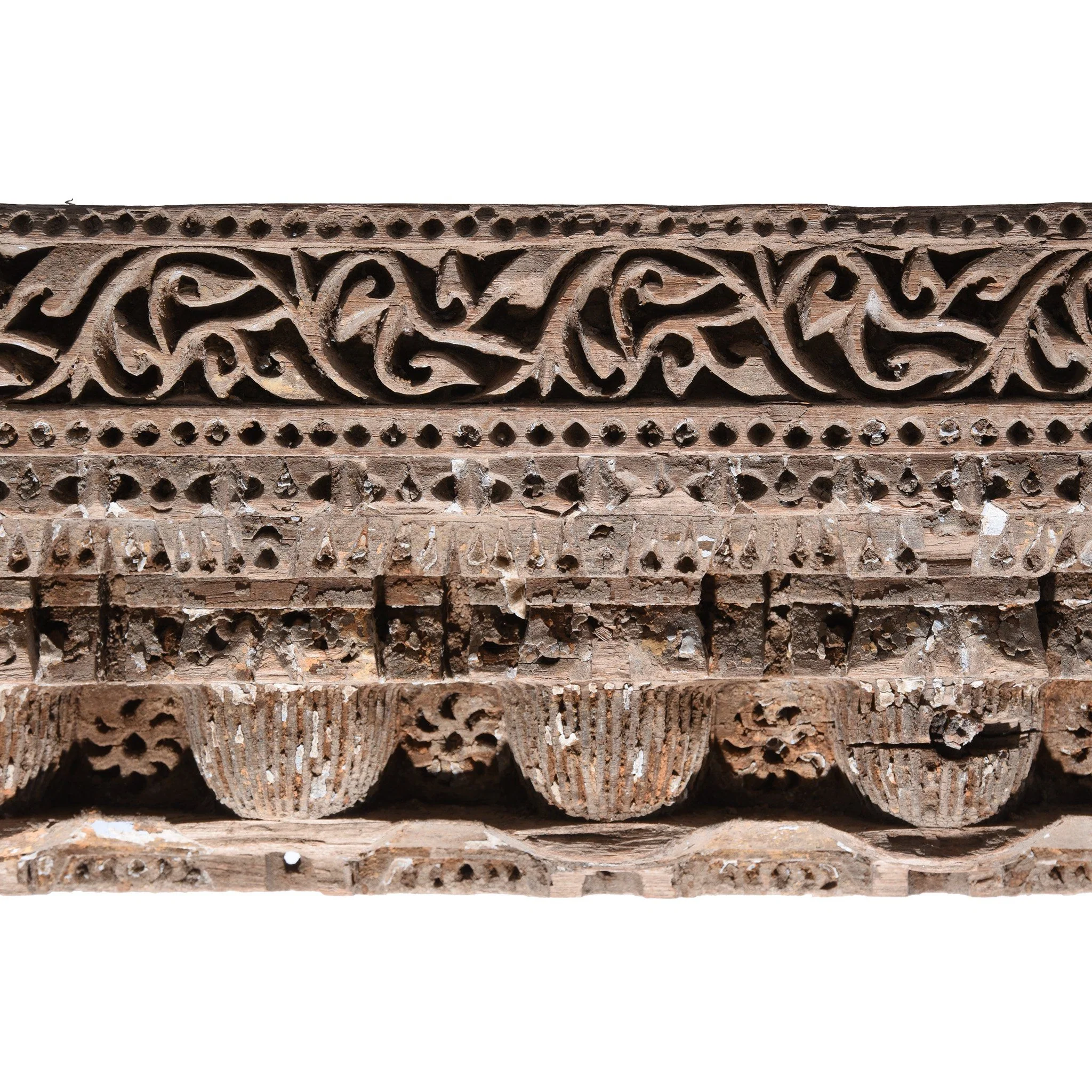 Carved Teak Ganesh Lintel Panel From Gujarat - 18thC - Image 6