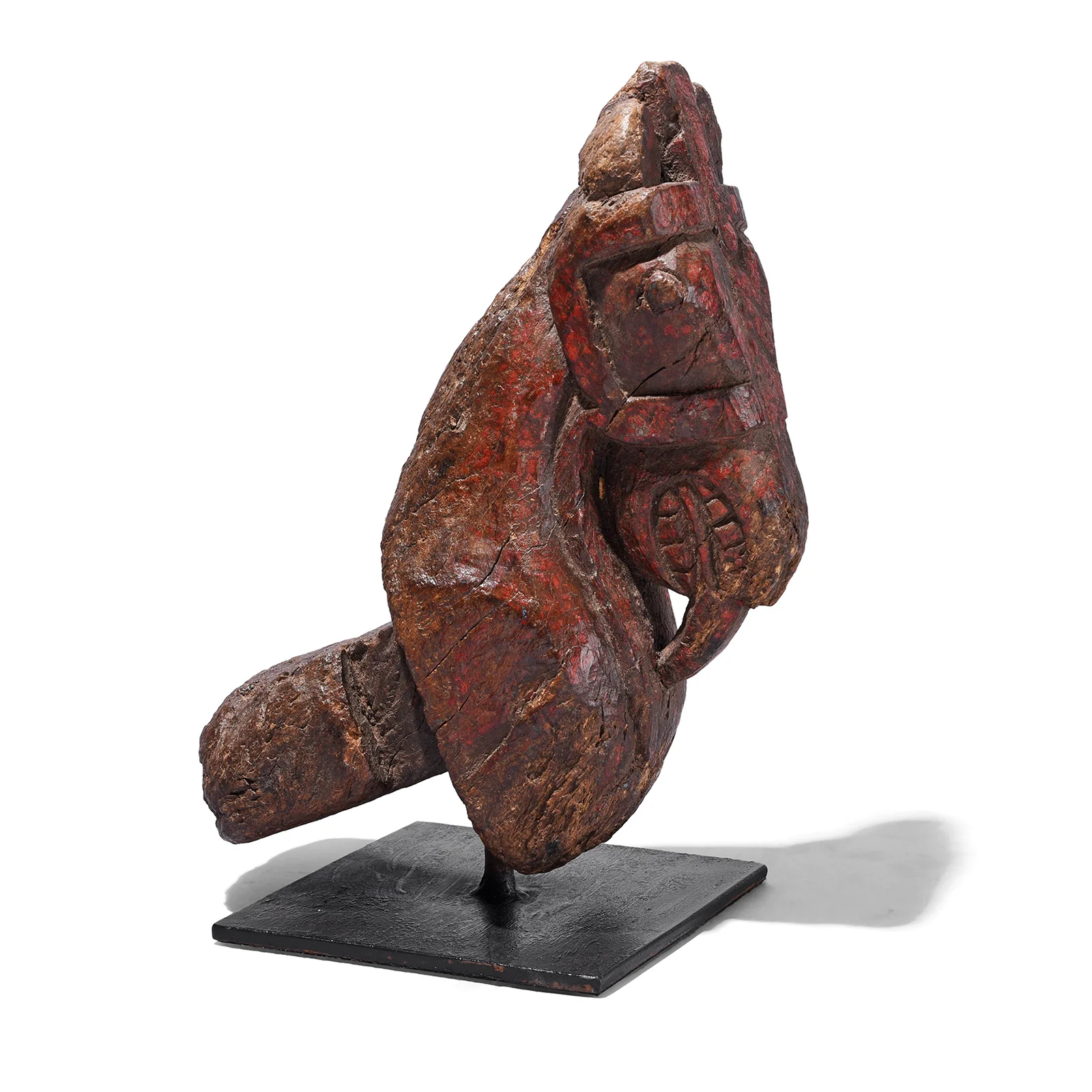 Painted Horse Head Corbel On Stand - 19th Century