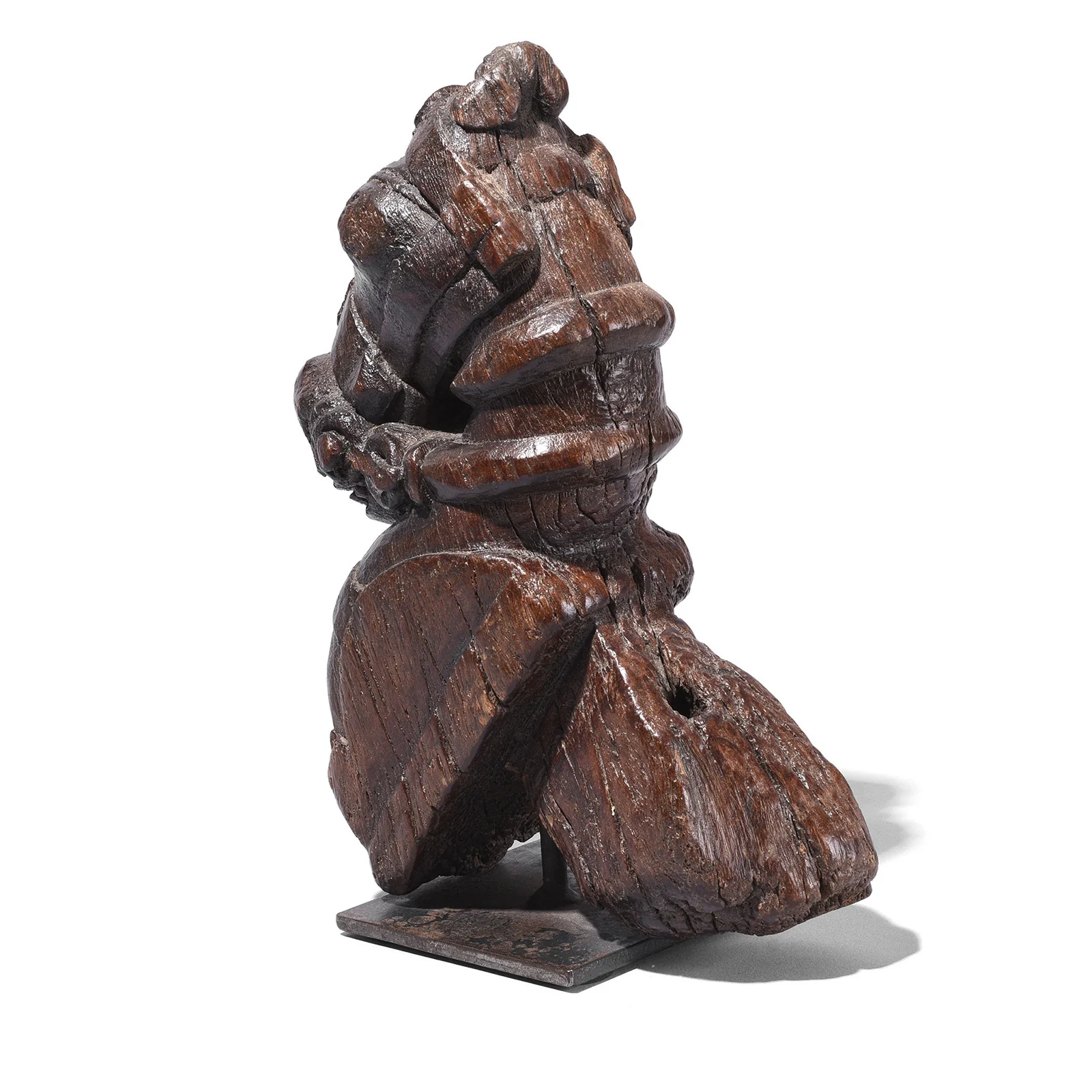 Carved Teak Horse Head Corbel On Stand From Gujarat - 19th Century - Image 4