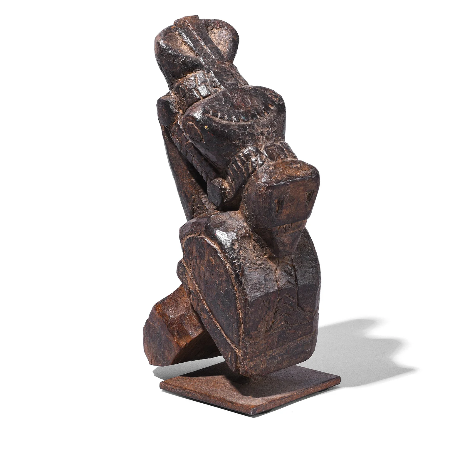 Indian Carved Horse Head On Stand - 19th Century