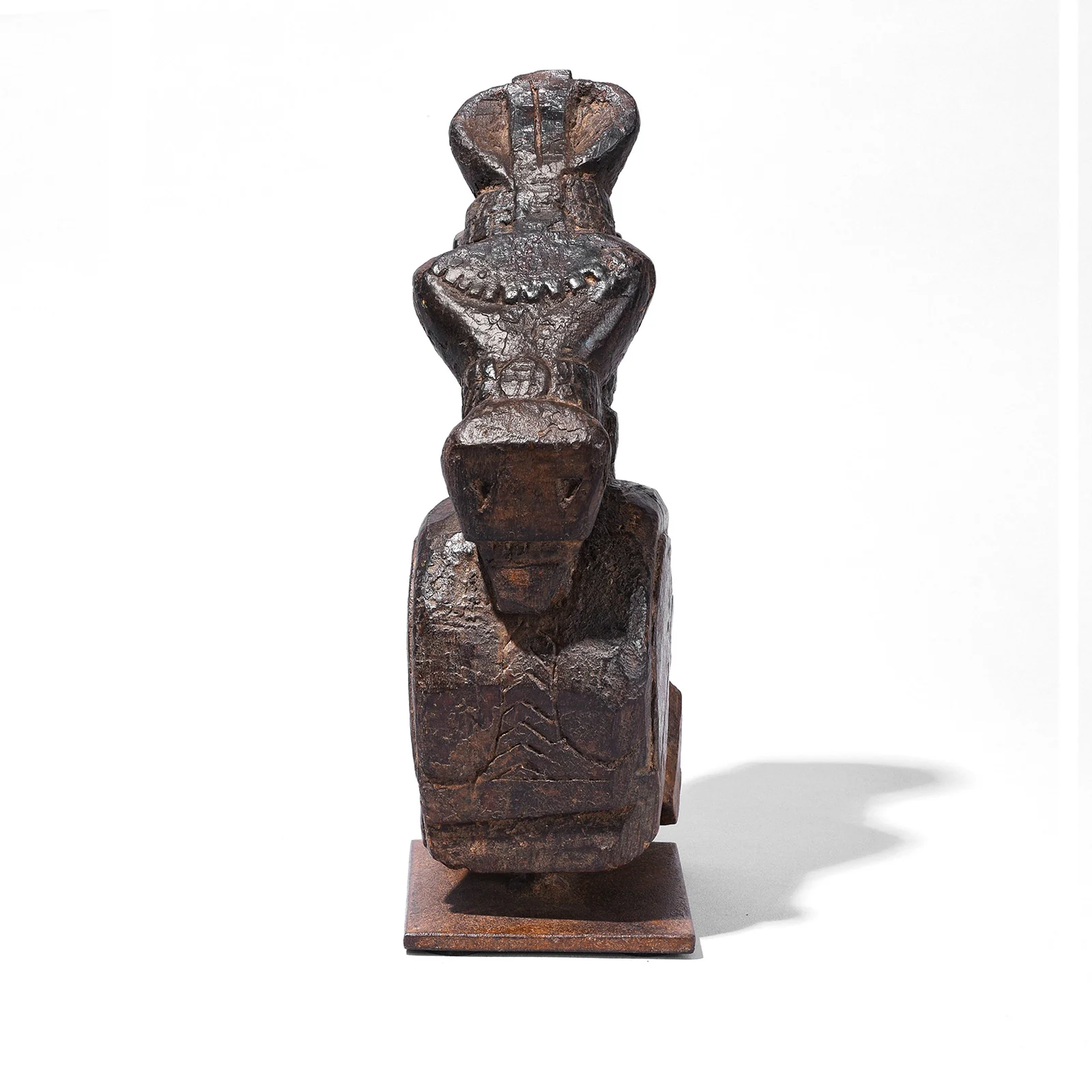 Indian Carved Horse Head On Stand - 19th Century - Image 3