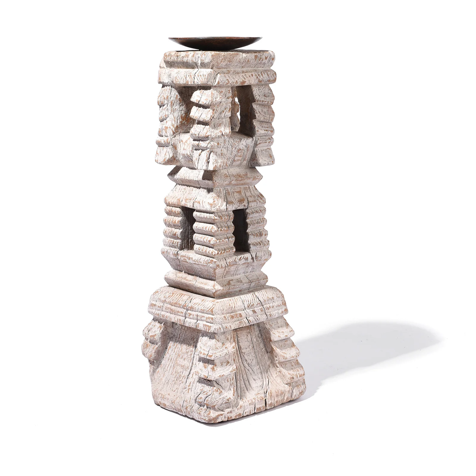 Carved Teak Indian Candlestick - 19th Century - Image 2