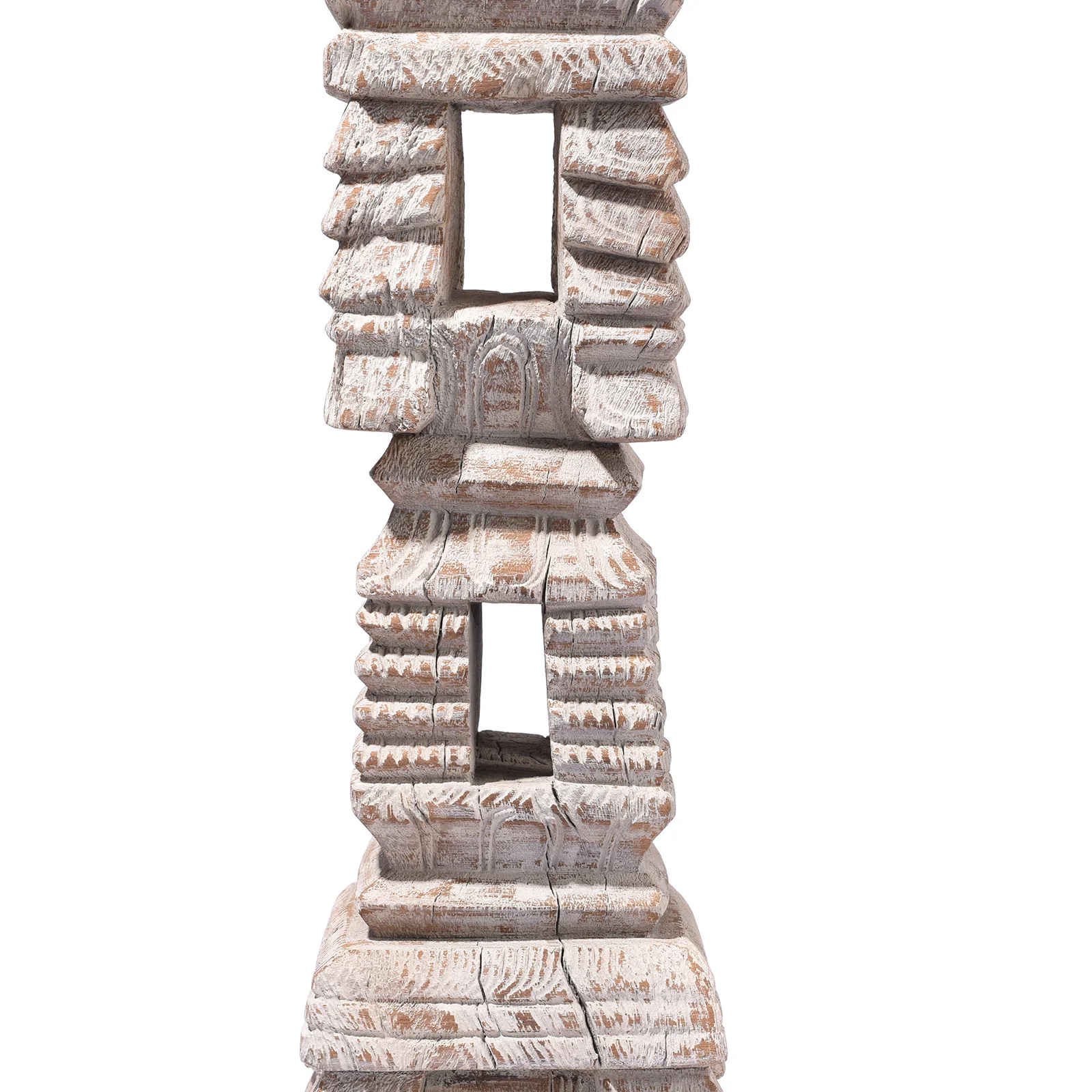Carved Teak Indian Candlestick - 19th Century - Image 4