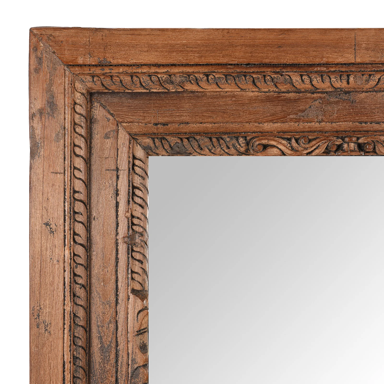Carved Teak Indian Window Mirror - 19th Century - Image 3
