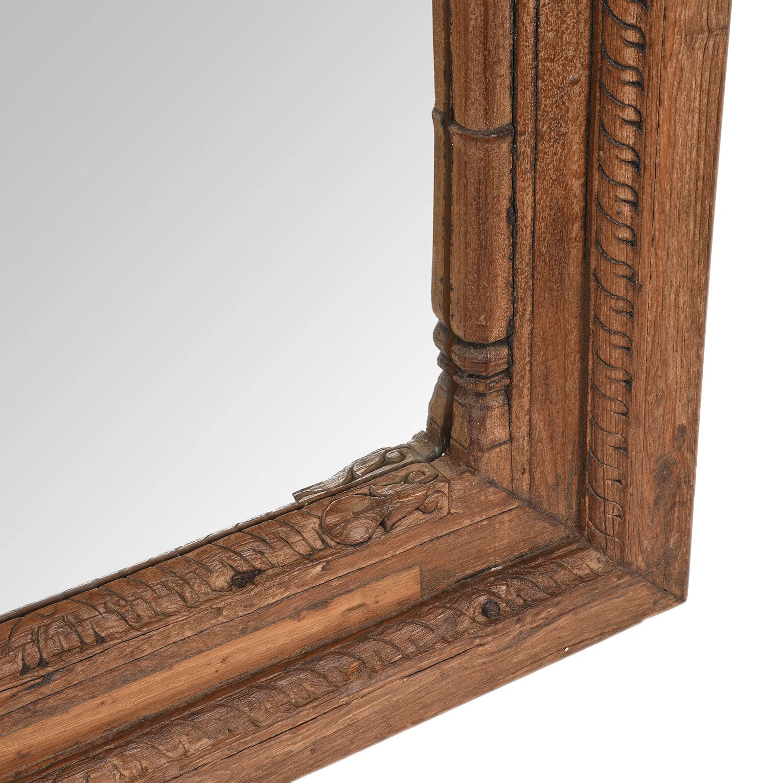 Carved Teak Indian Window Mirror - 19th Century - Image 6