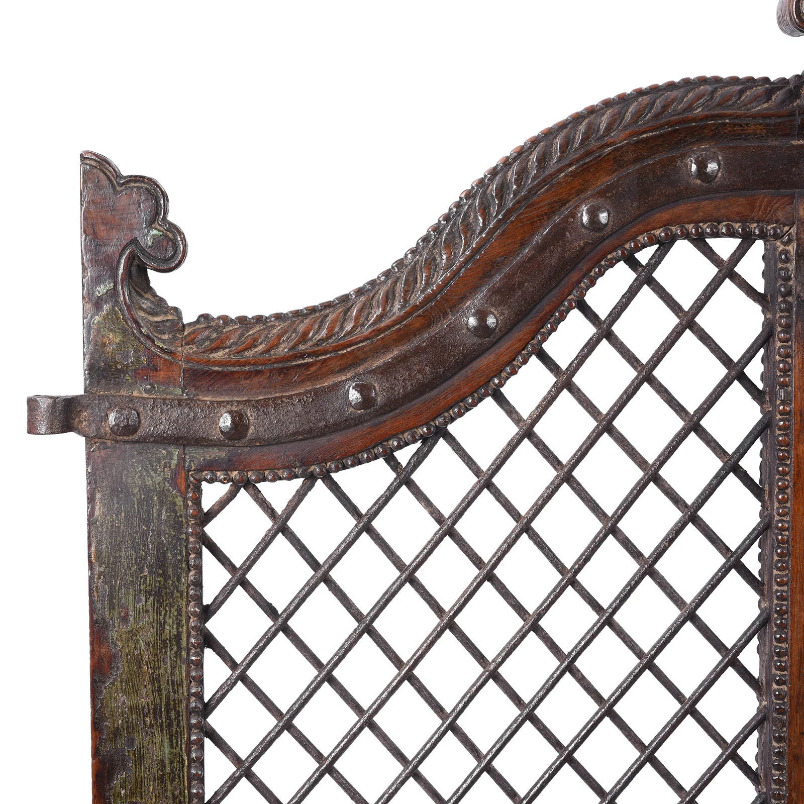 Teak & Iron Jali Dog Gate From Gujarat - 19th Century - Image 2
