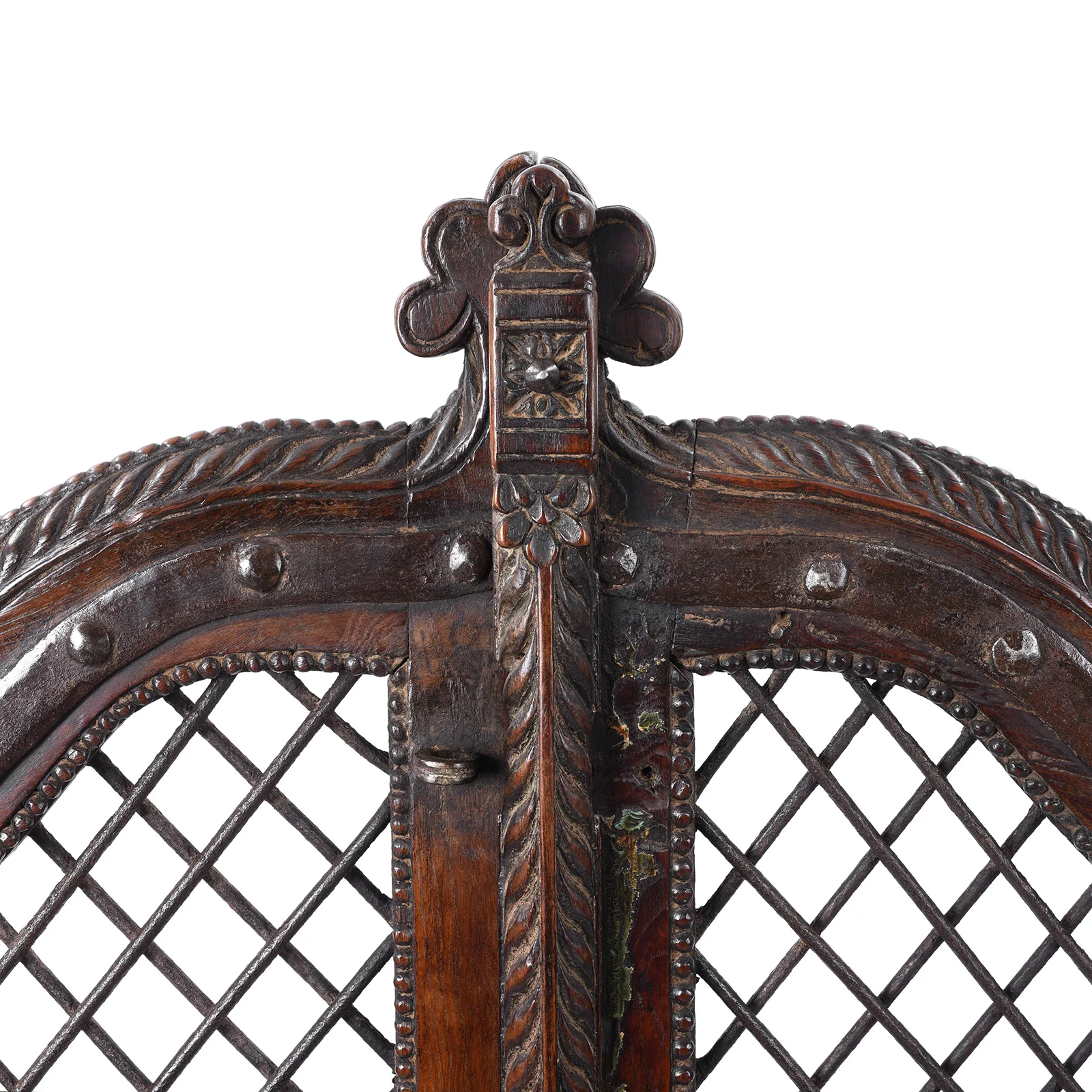 Teak & Iron Jali Dog Gate From Gujarat - 19th Century - Image 3
