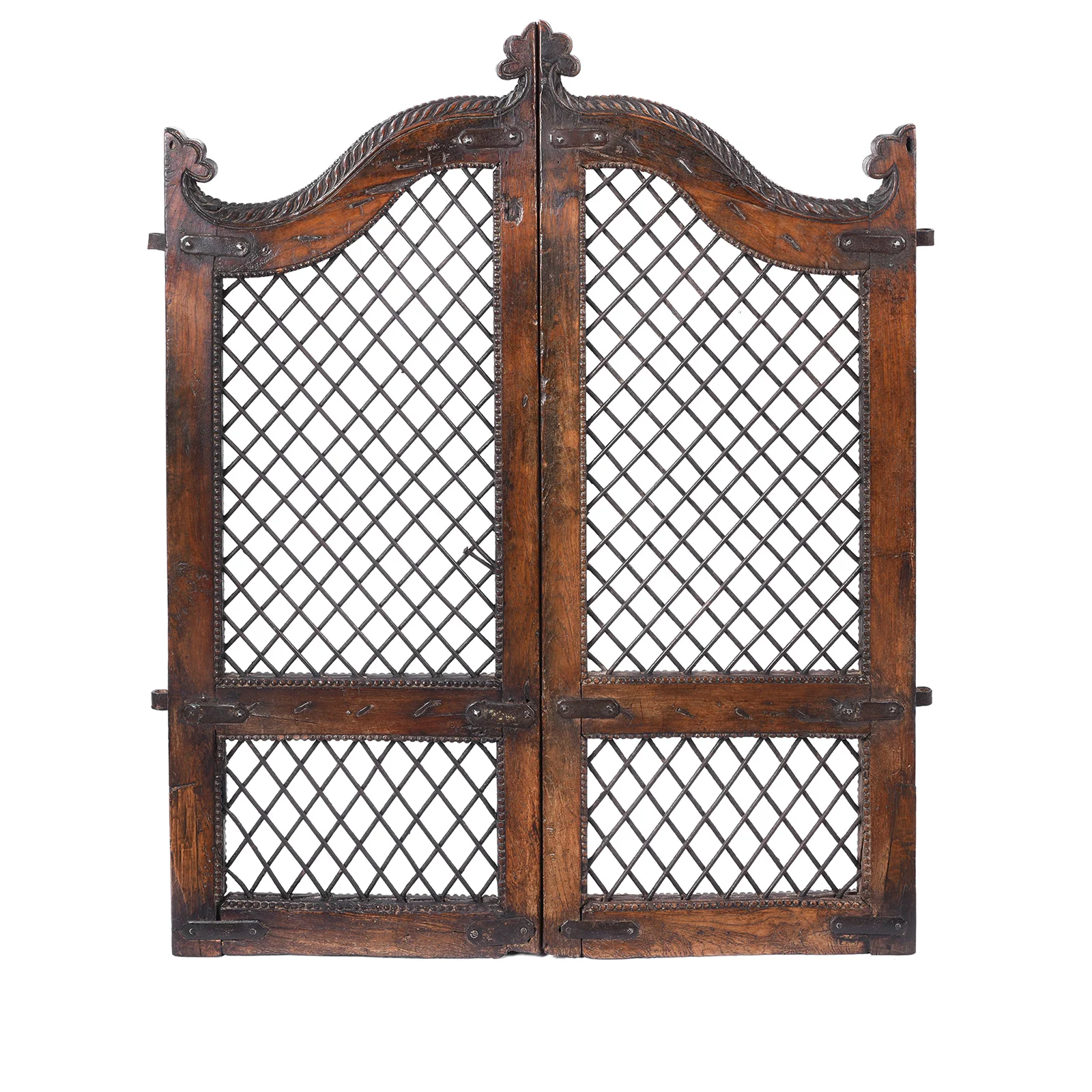 Teak & Iron Jali Dog Gate From Gujarat - 19th Century - Image 5
