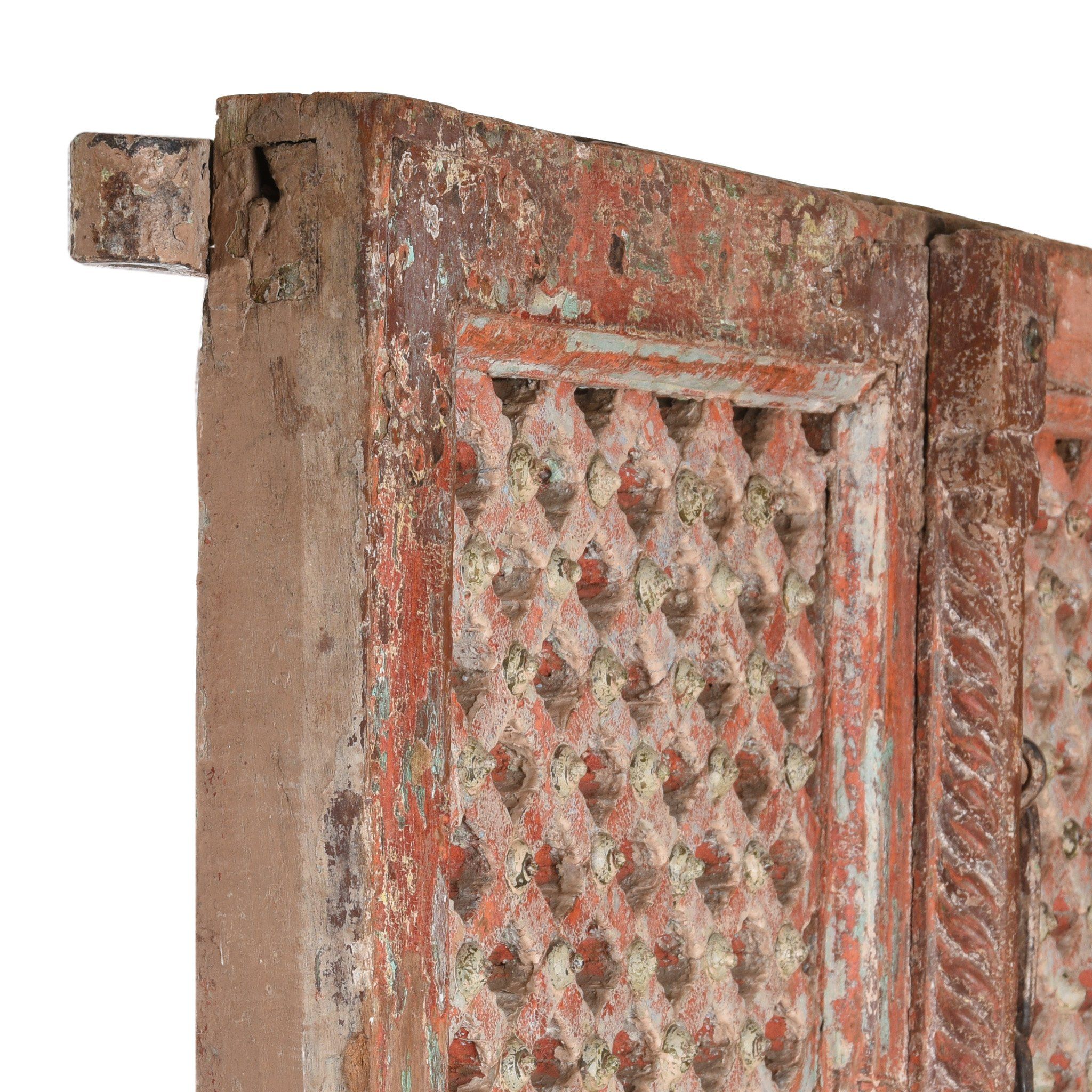 Painted Indian Jali Doors From Patan - 18th Century - Image 5