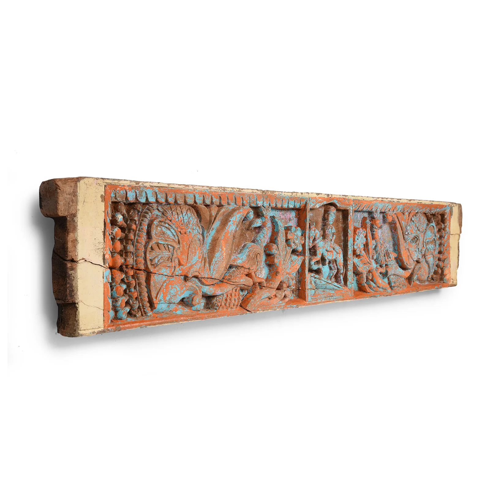 Carved Teak Lintel Panel From Madhya Pradesh - 19th Century - Image 3