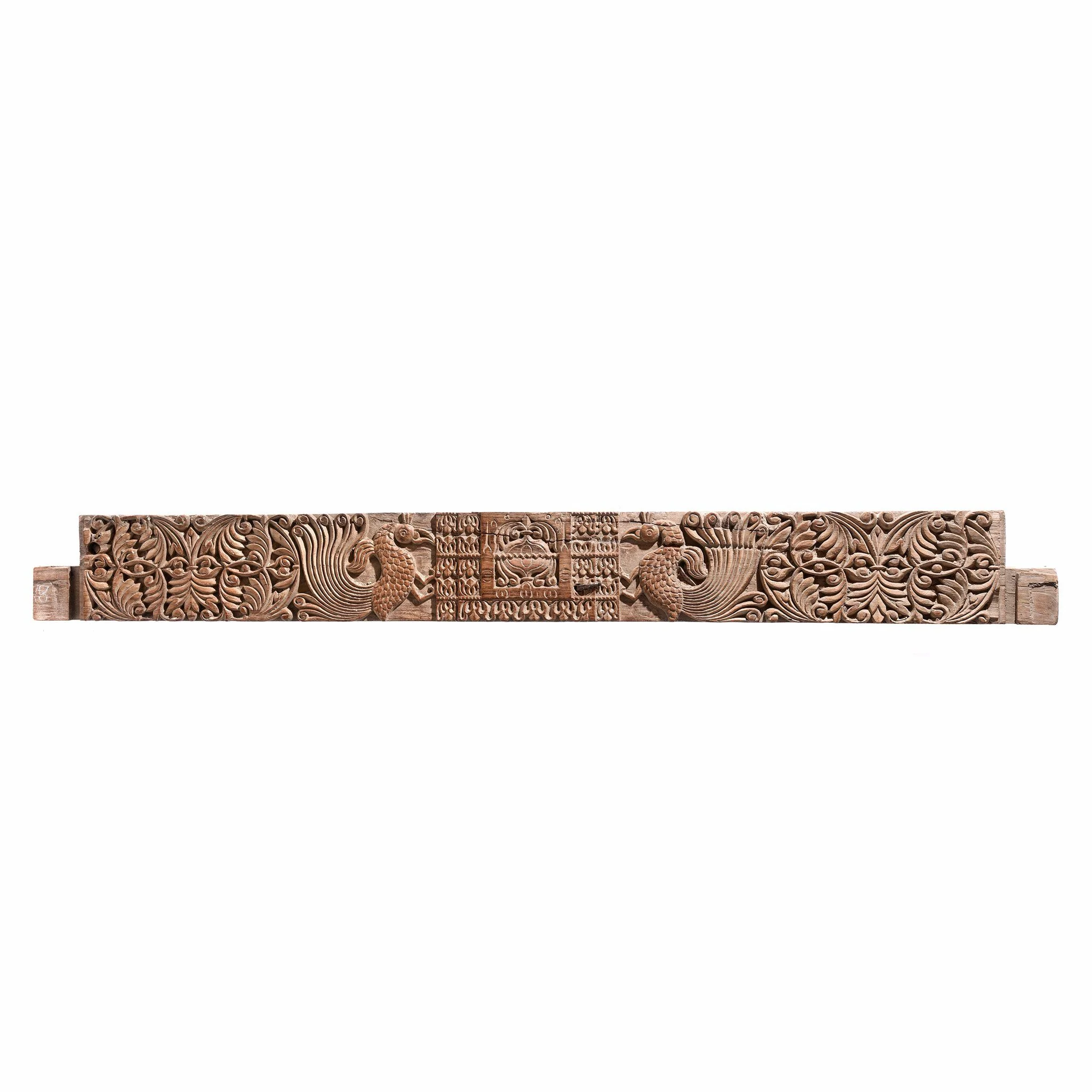 Carved Teak Lintel Panel From Andra Pradesh - 18thC