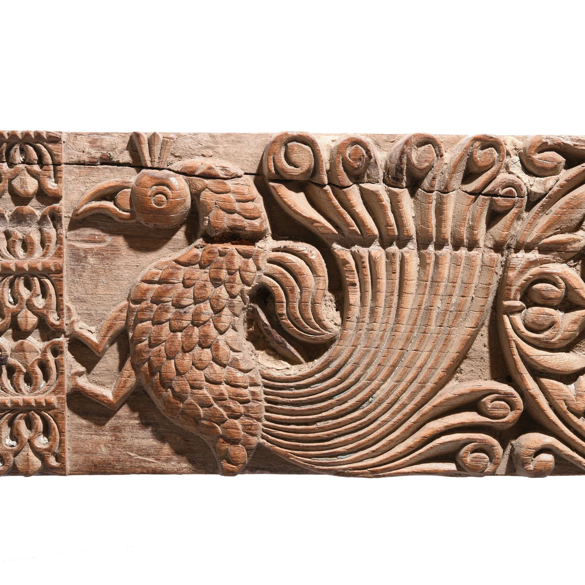 Carved Teak Lintel Panel From Andra Pradesh - 18thC - Image 2