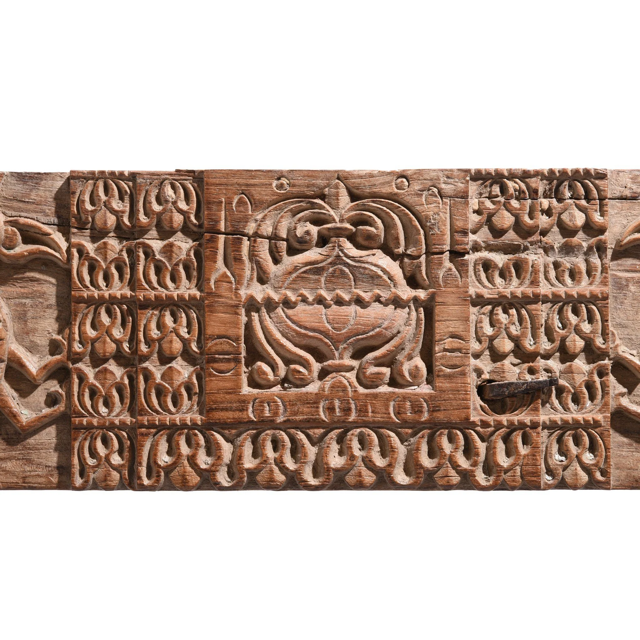 Carved Teak Lintel Panel From Andra Pradesh - 18thC - Image 4