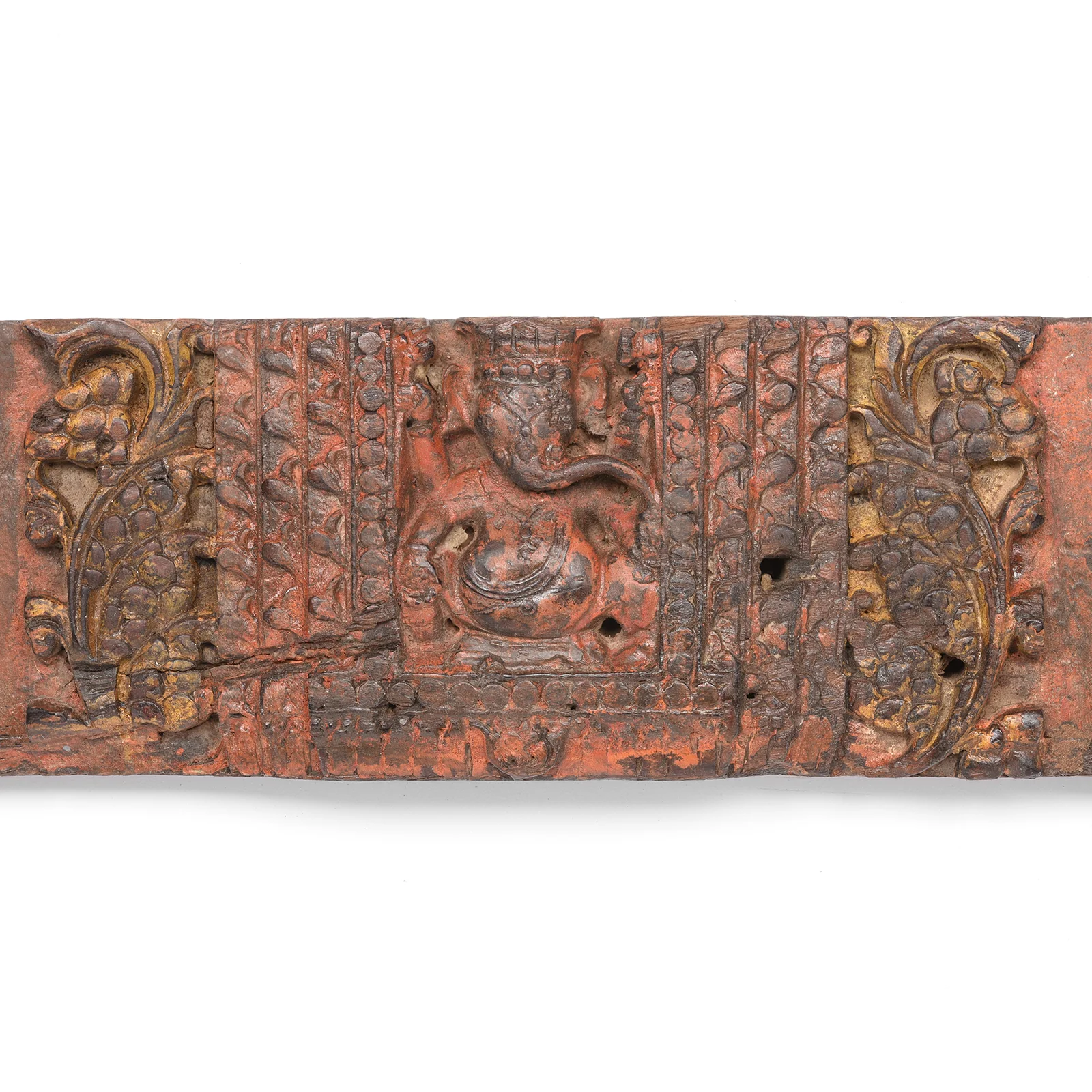 Indian Lintel Panel Of Ganesh & Elephants From Gujarat - 19thC - Image 2