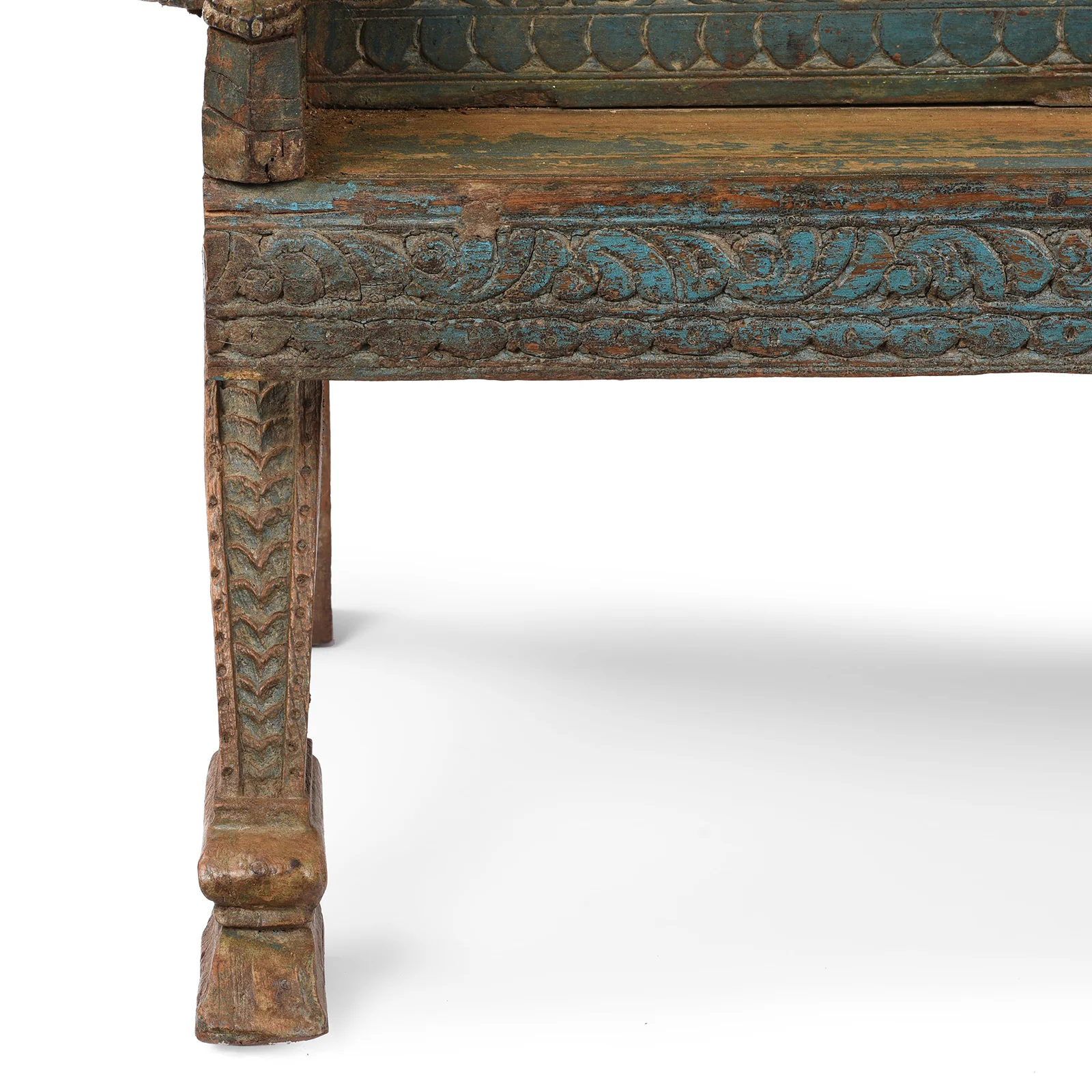 Carved Teak Majus Dowry Chest From Gujarat - 19th Century - Image 10