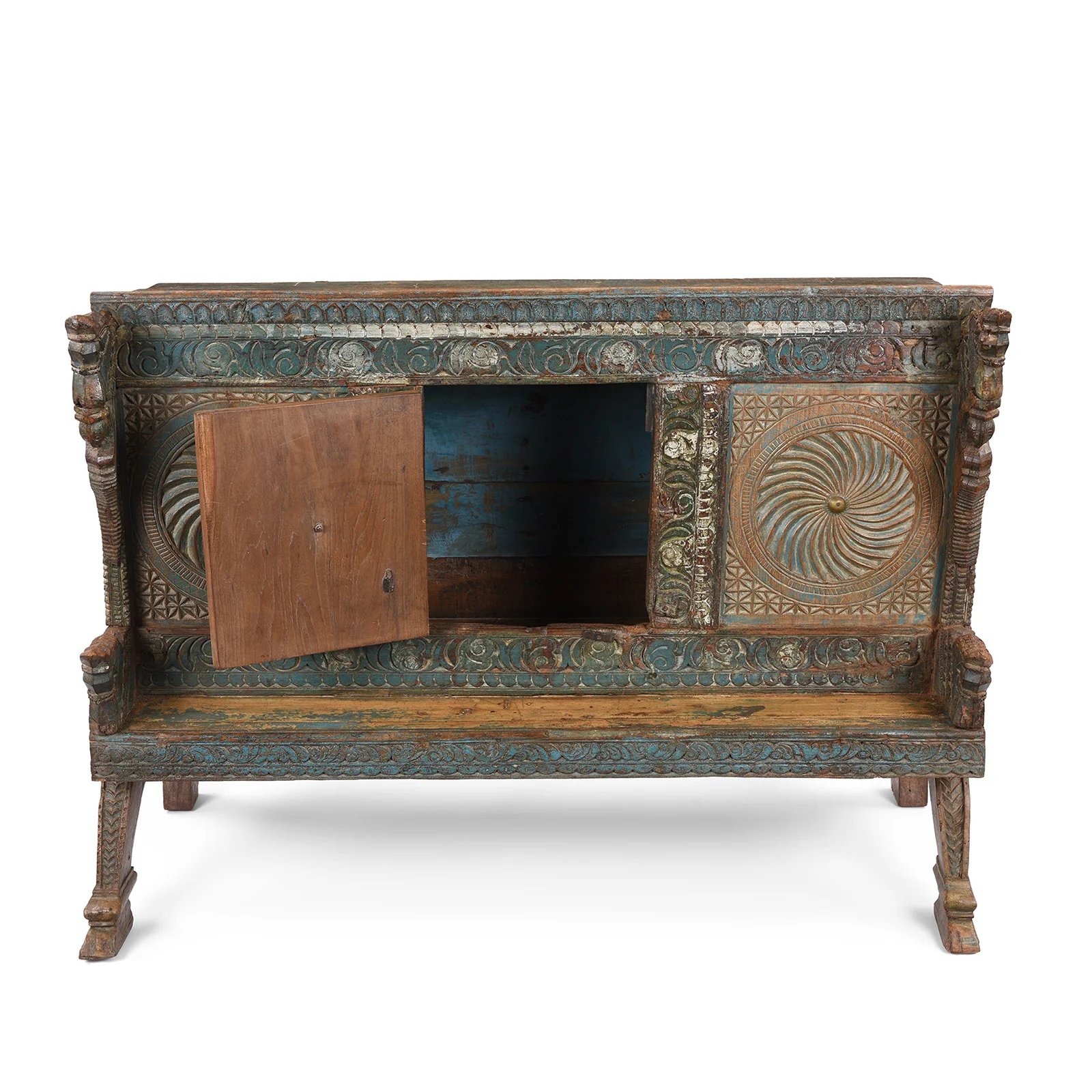 Carved Teak Majus Dowry Chest From Gujarat - 19th Century - Image 2