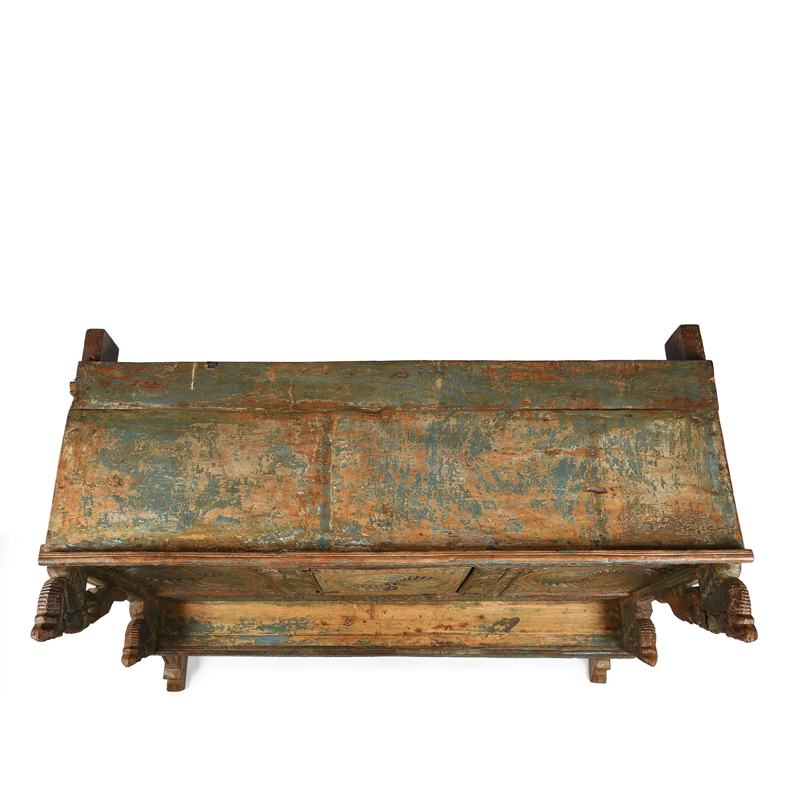Carved Teak Majus Dowry Chest From Gujarat - 19th Century - Image 5