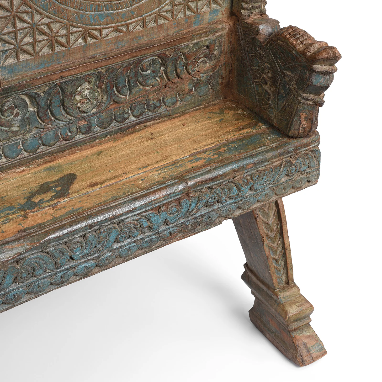 Carved Teak Majus Dowry Chest From Gujarat - 19th Century - Image 8
