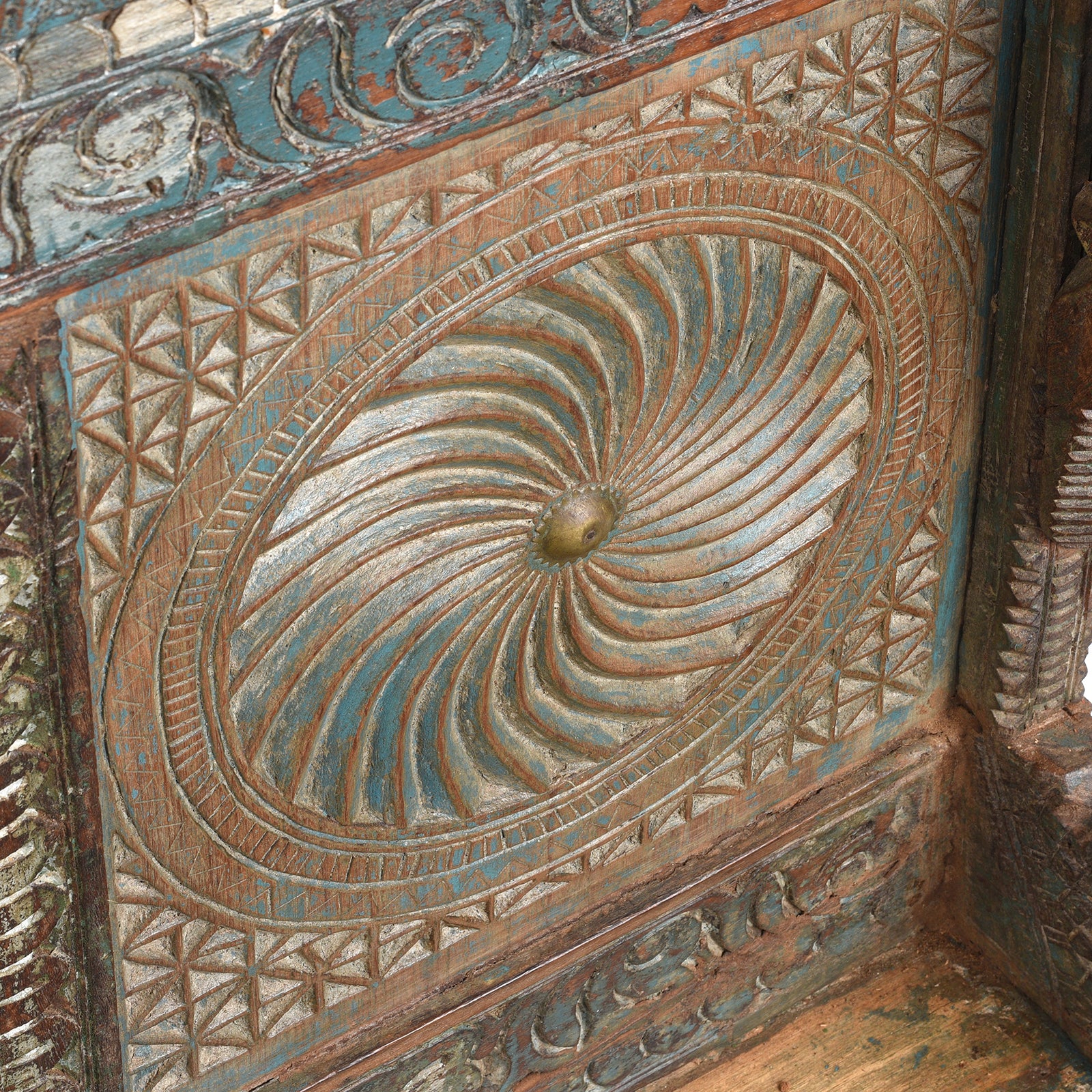 Carved Teak Majus Dowry Chest From Gujarat - 19th Century - Image 9