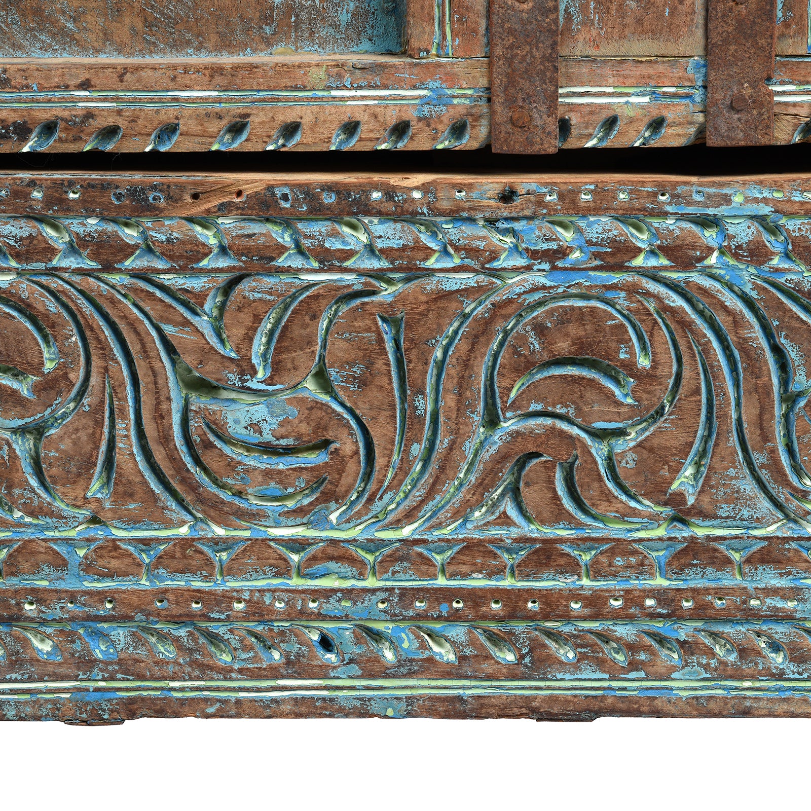 Carved Teak Majus Dowry Chest From Banswara - 19th Century - Image 12