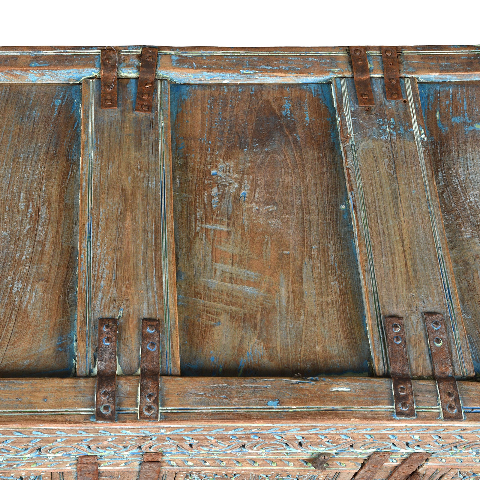Carved Teak Majus Dowry Chest From Banswara - 19th Century - Image 17