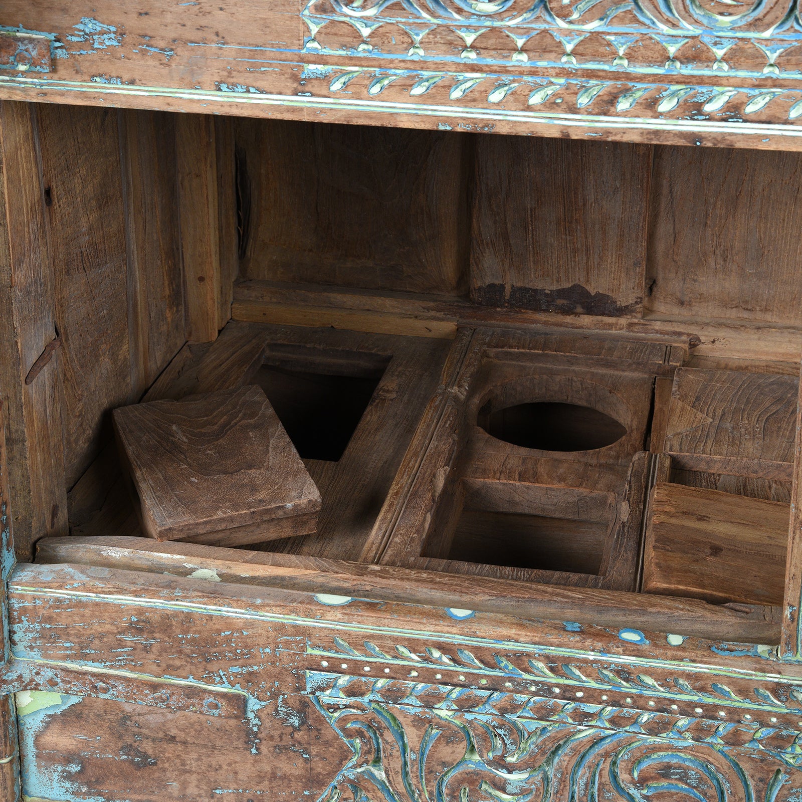 Carved Teak Majus Dowry Chest From Banswara - 19th Century - Image 8