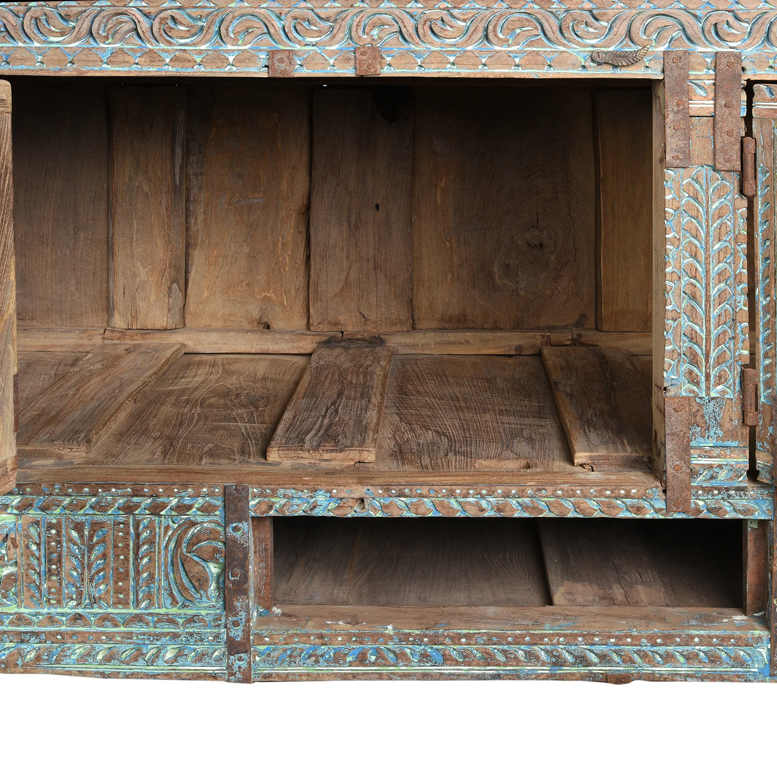Carved Teak Majus Dowry Chest From Banswara - 19th Century - Image 9