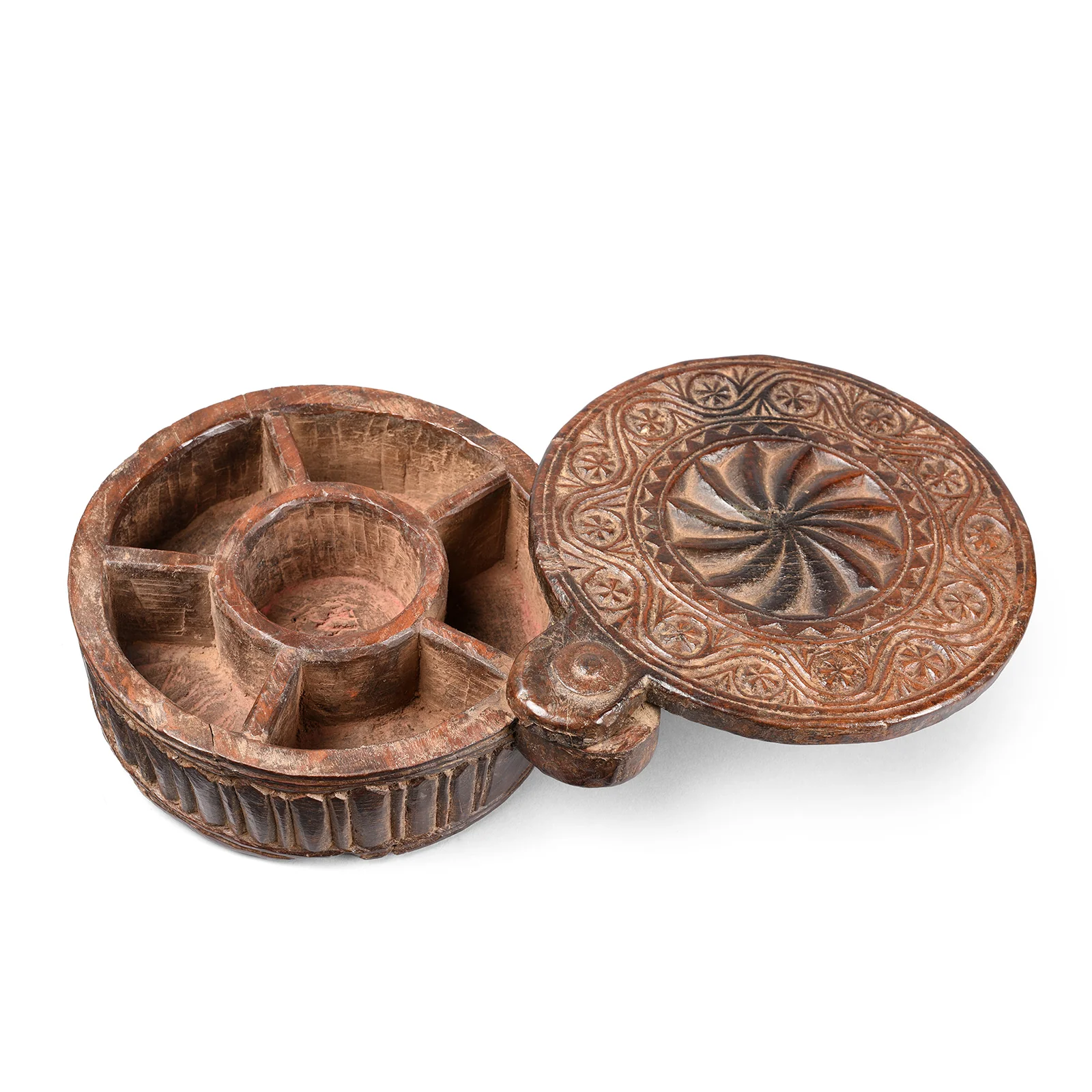 Carved Teak Masala Box From Saurashtra - 19th Century - Image 2