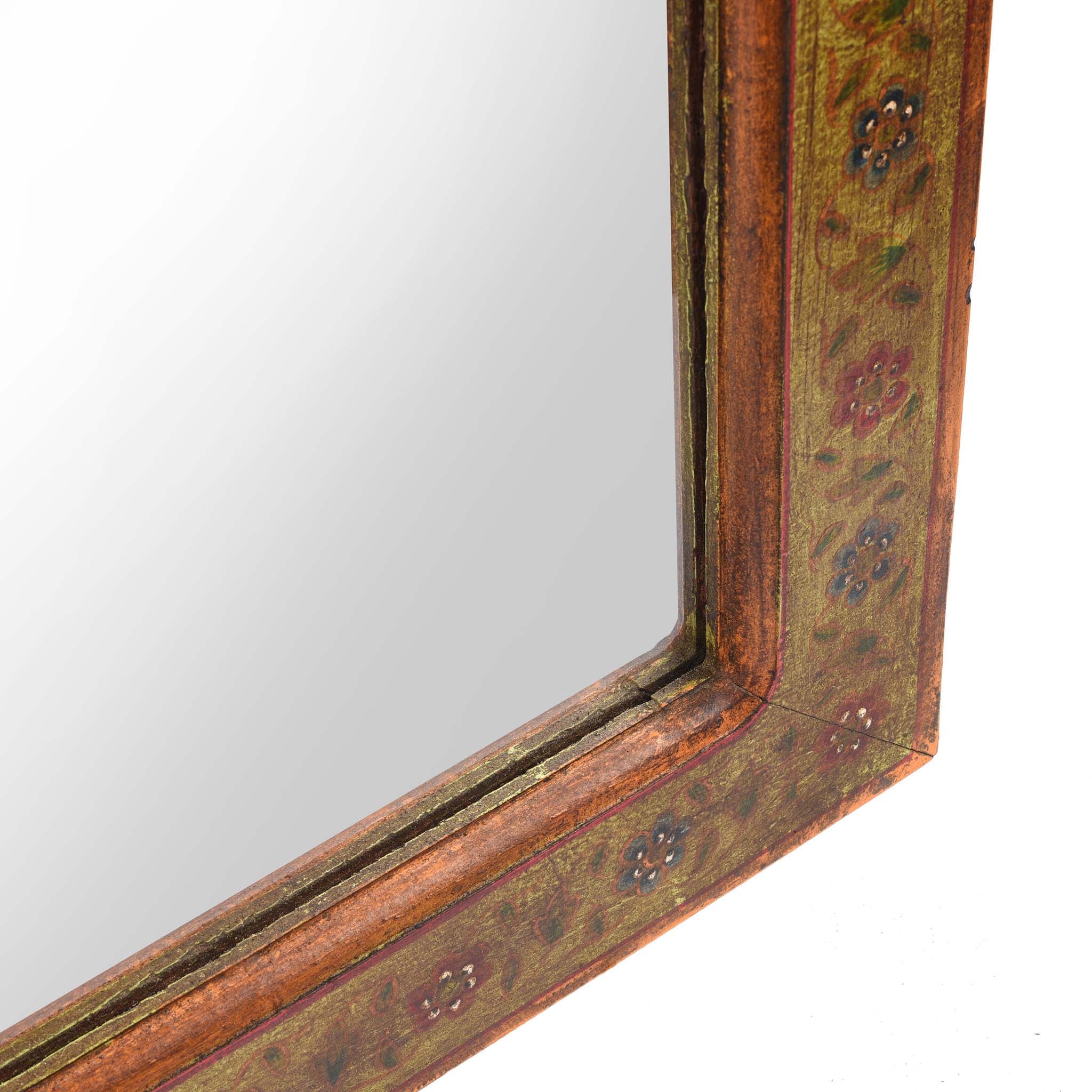 Carved Teak Mihrab Mirror With Traditional Painting - Image 5