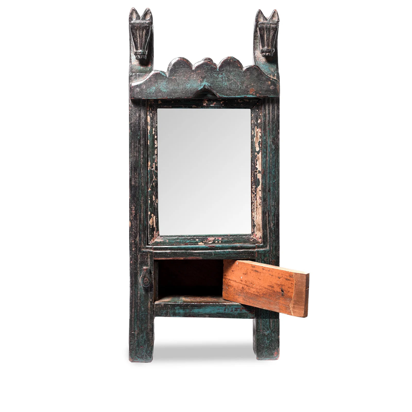 Carved Teak Mirror From Banswara Tribal Region - 19th Century - Image 2