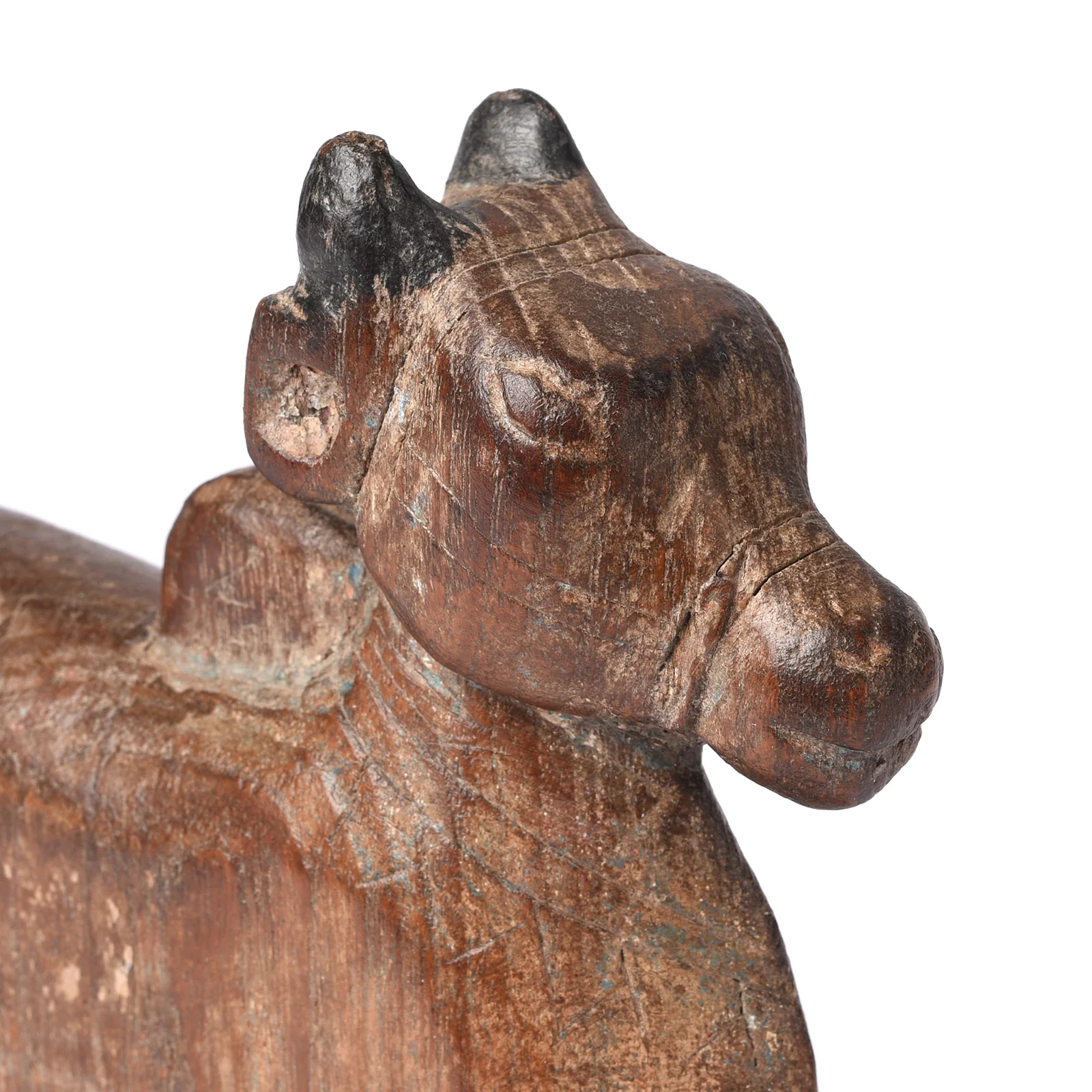Carved Teak Nandi Bull Toy From Andhra Pradesh - Ca 1920 - Image 2
