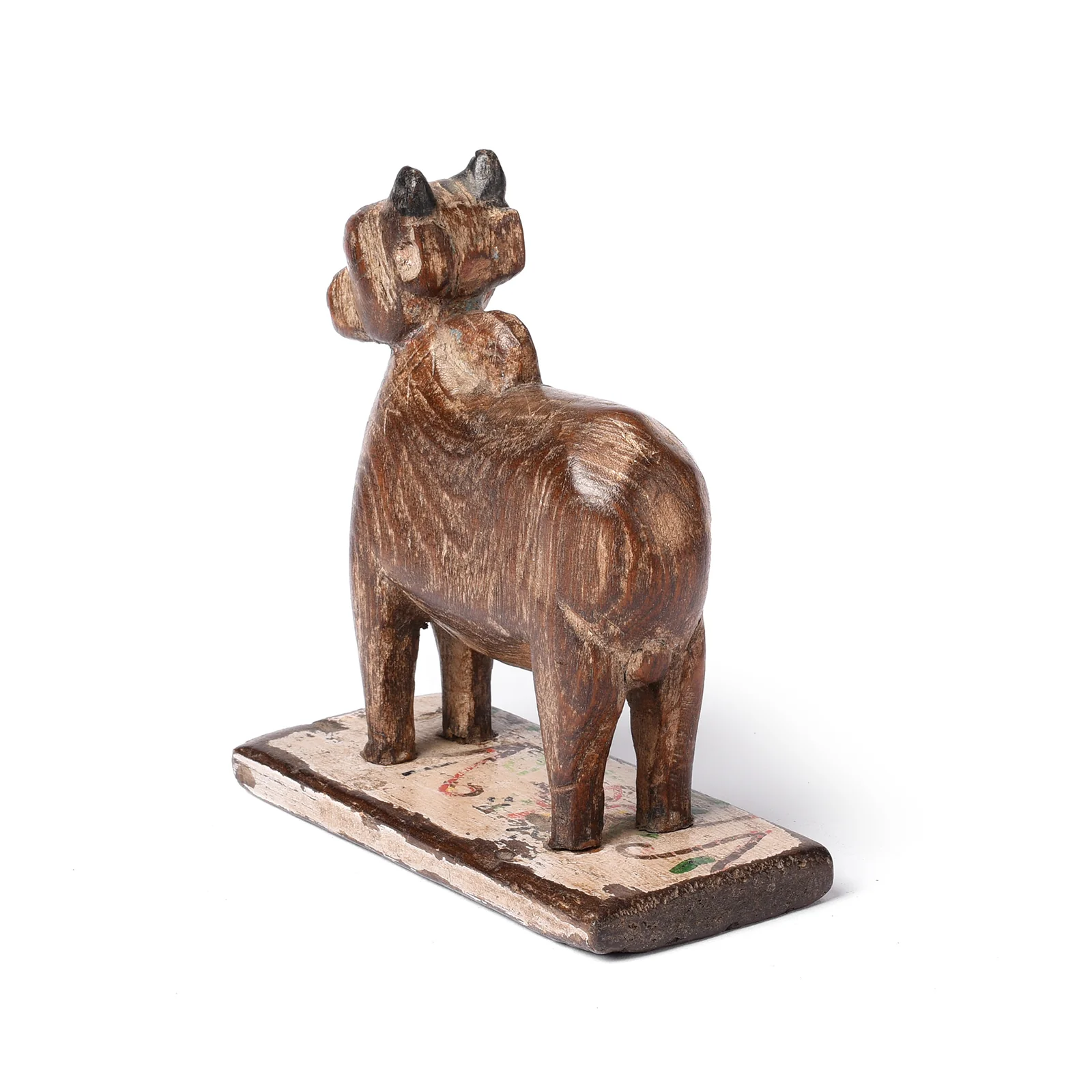 Carved Teak Nandi Bull Toy From Andhra Pradesh - Ca 1920 - Image 4
