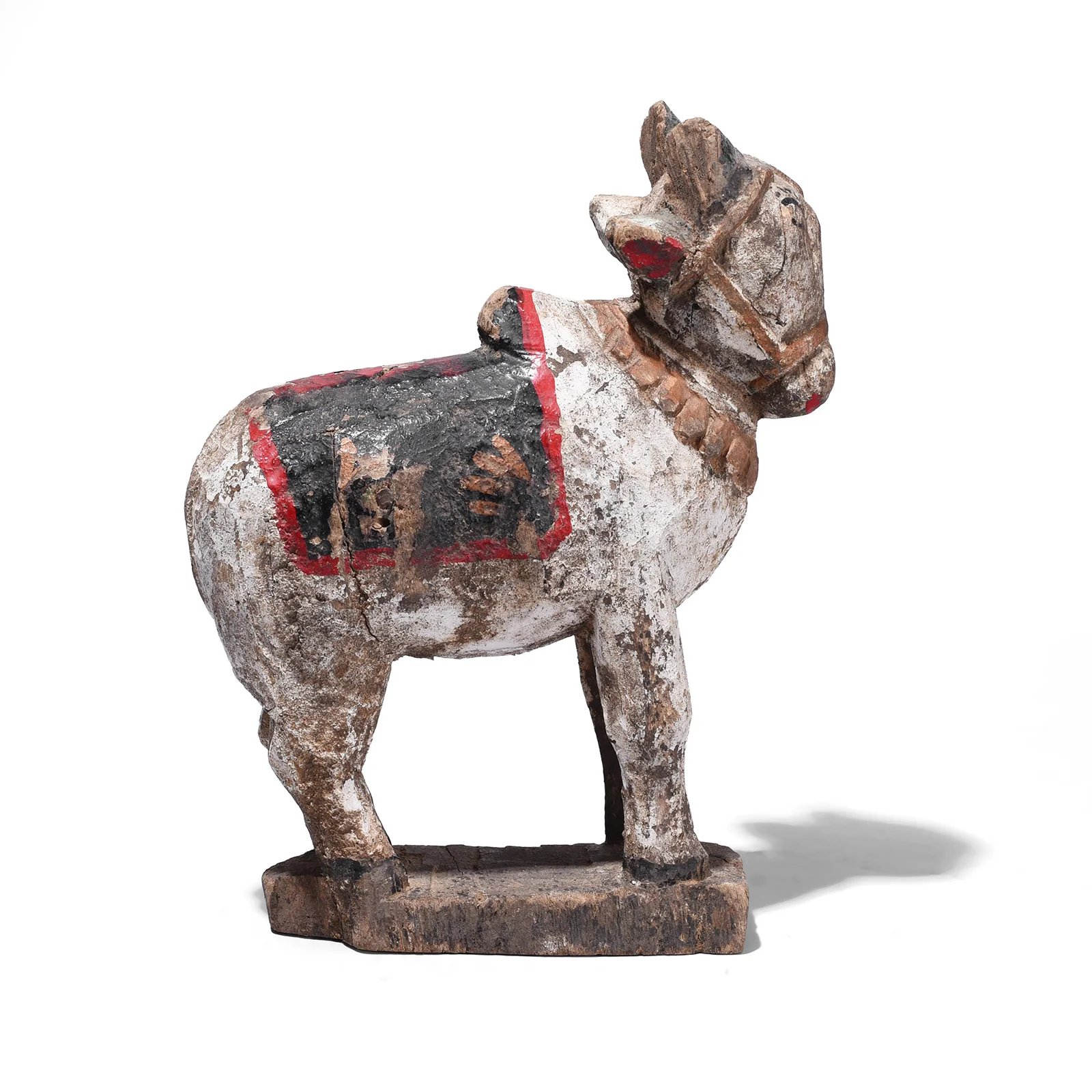 Carved Teak Nandi Bull Figurine From Rajasthan - 1940's - Image 2