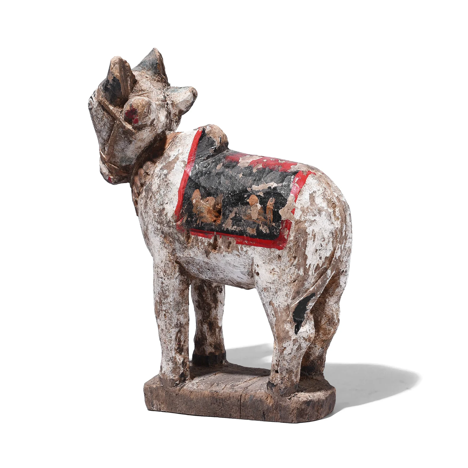 Carved Teak Nandi Bull Figurine From Rajasthan - 1940's - Image 4