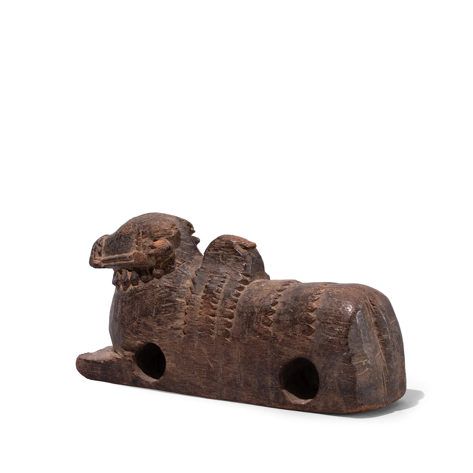 Carved Teak Nandi Bull Toy From South India - 19th Century - Image 4