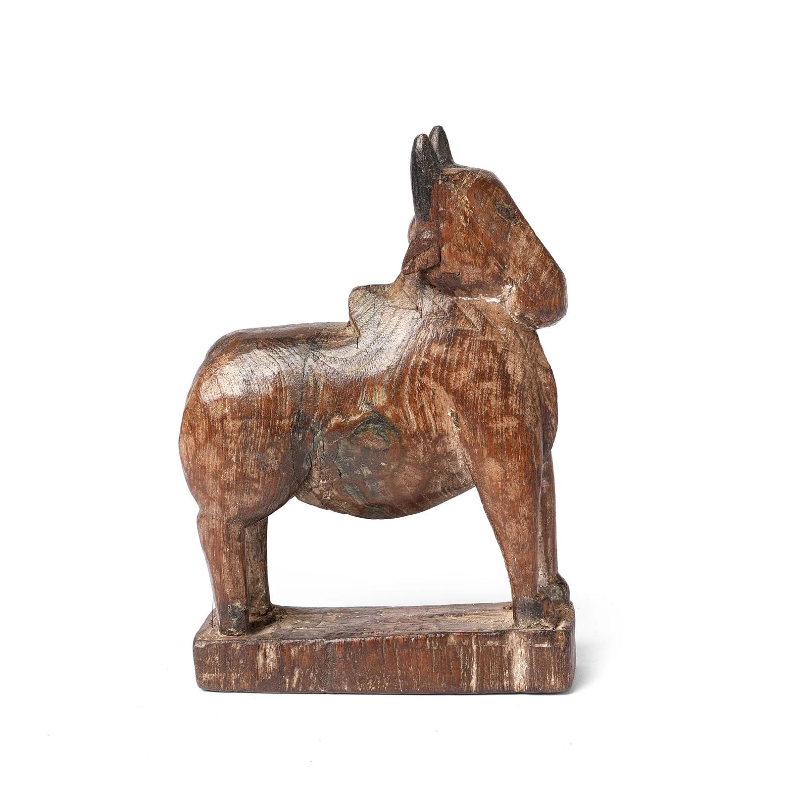 Carved Teak Nandi Bull Toy From Andhra Pradesh - Ca 1920 - Image 4