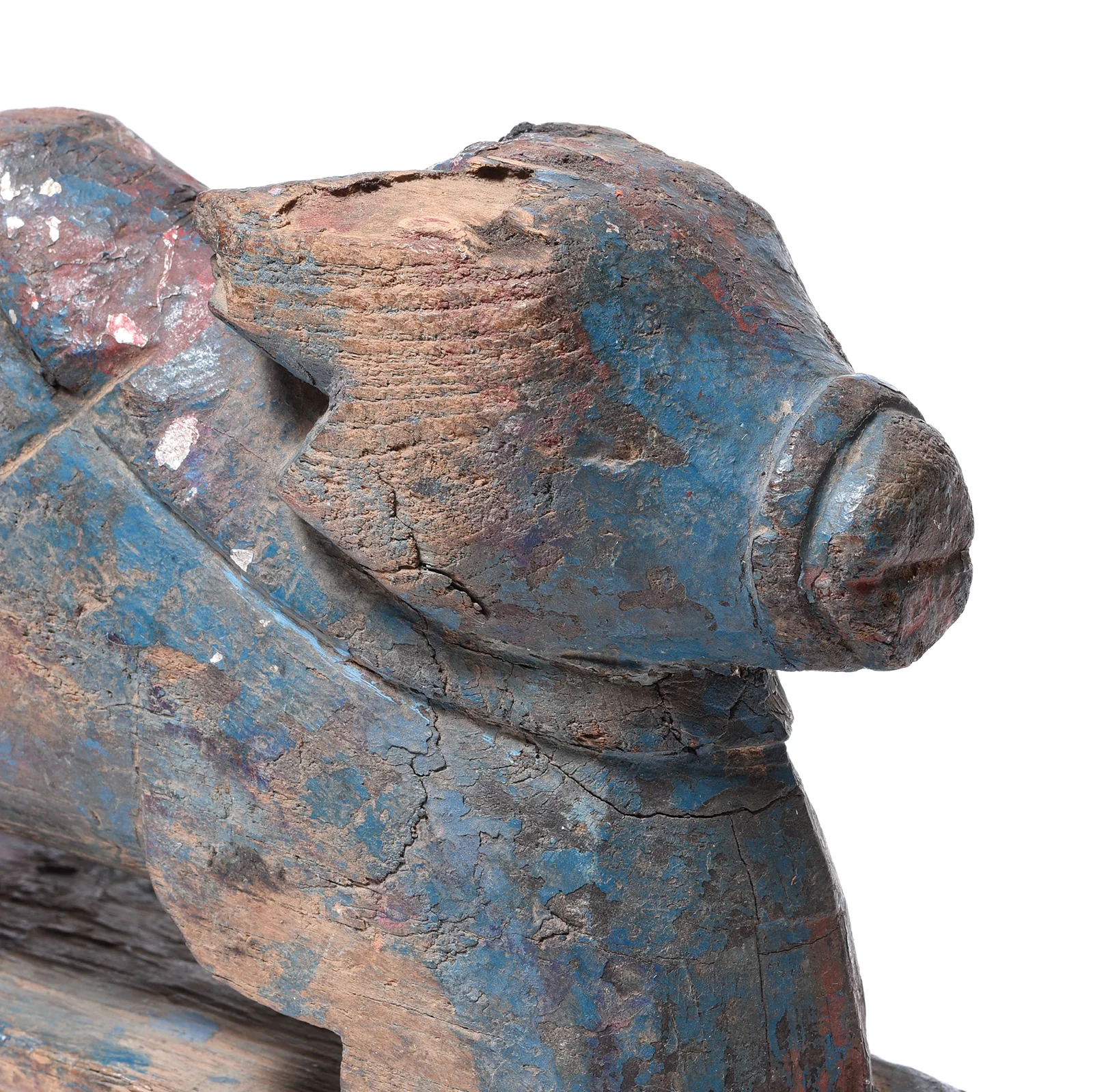 Painted Teak Nandi Bull Toy From Rajasthan - 19th Century - Image 3