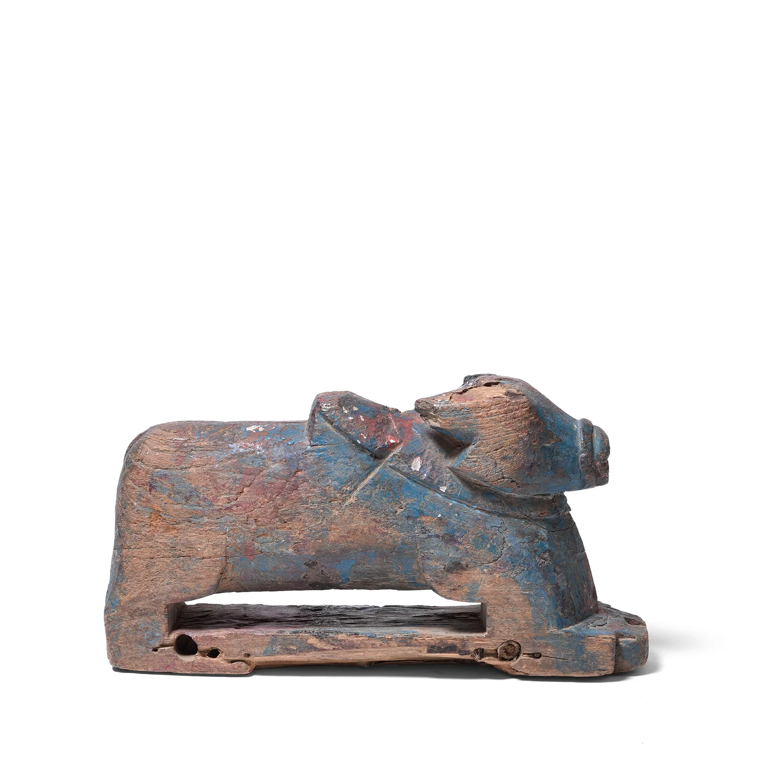 Painted Teak Nandi Bull Toy From Rajasthan - 19th Century - Image 4