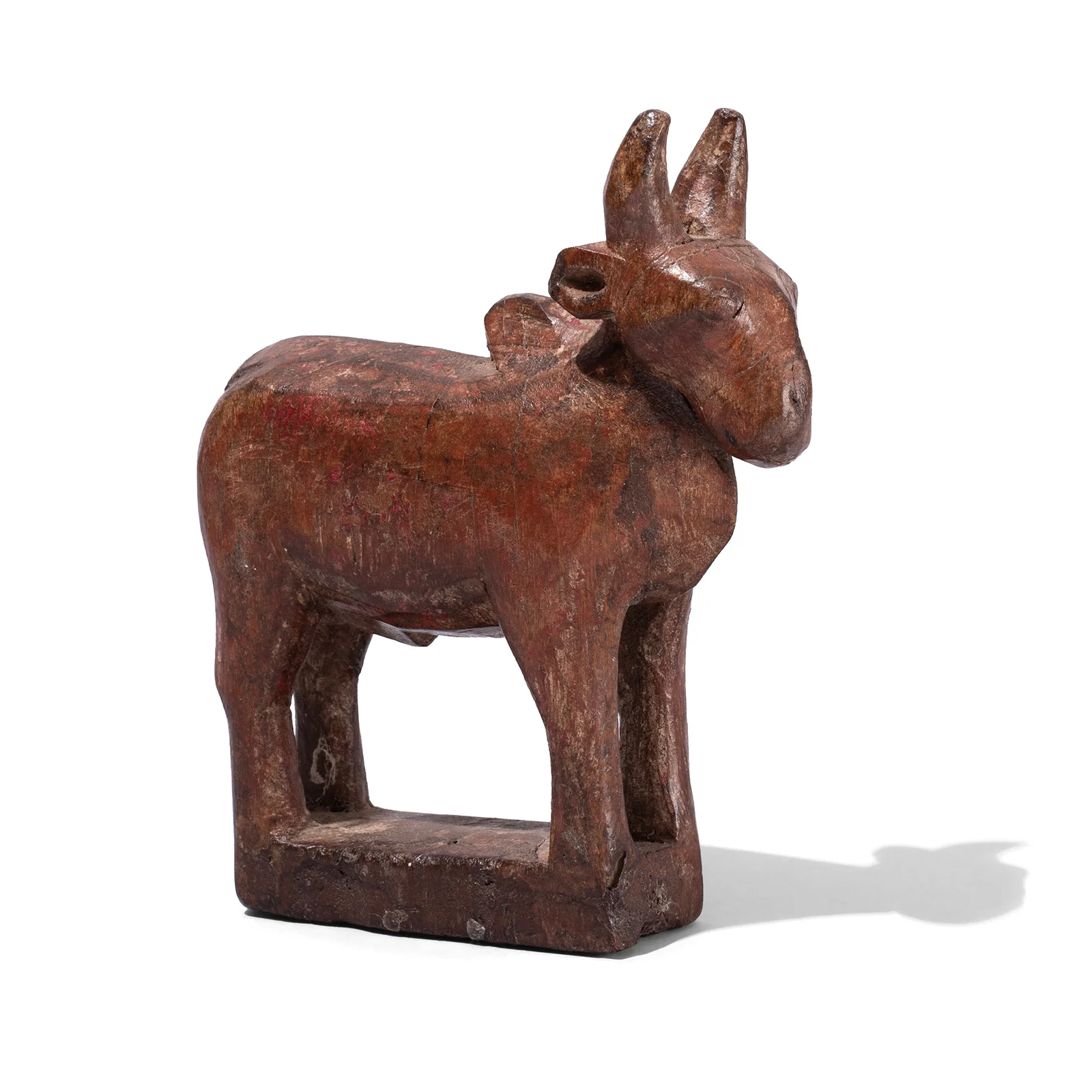 Teak Nandi Bull Toy From Andhra Pradesh - Ca 1950