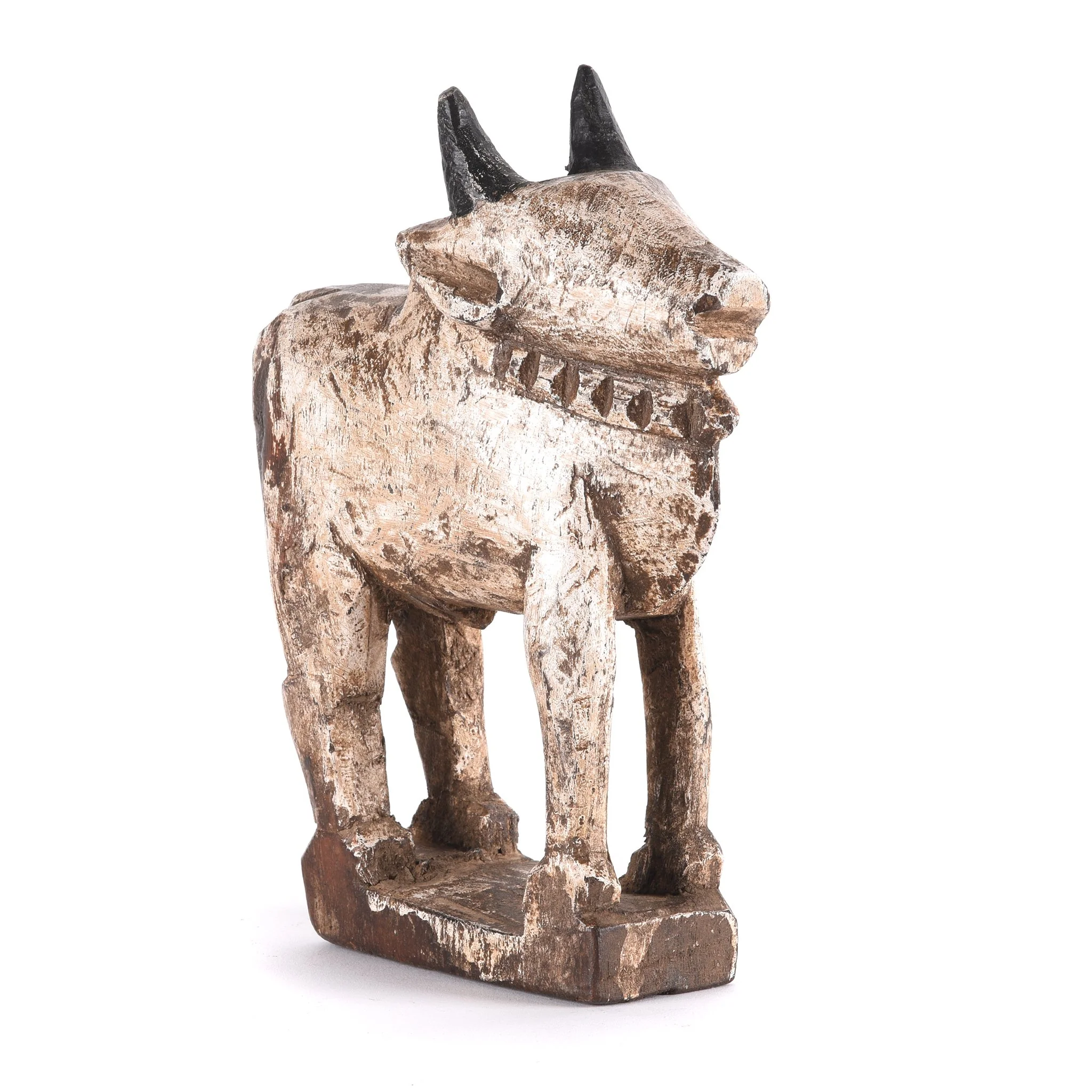 Carved Teak Nandi Bull Toy From Rajasthan - Ca 1920 - Image 2