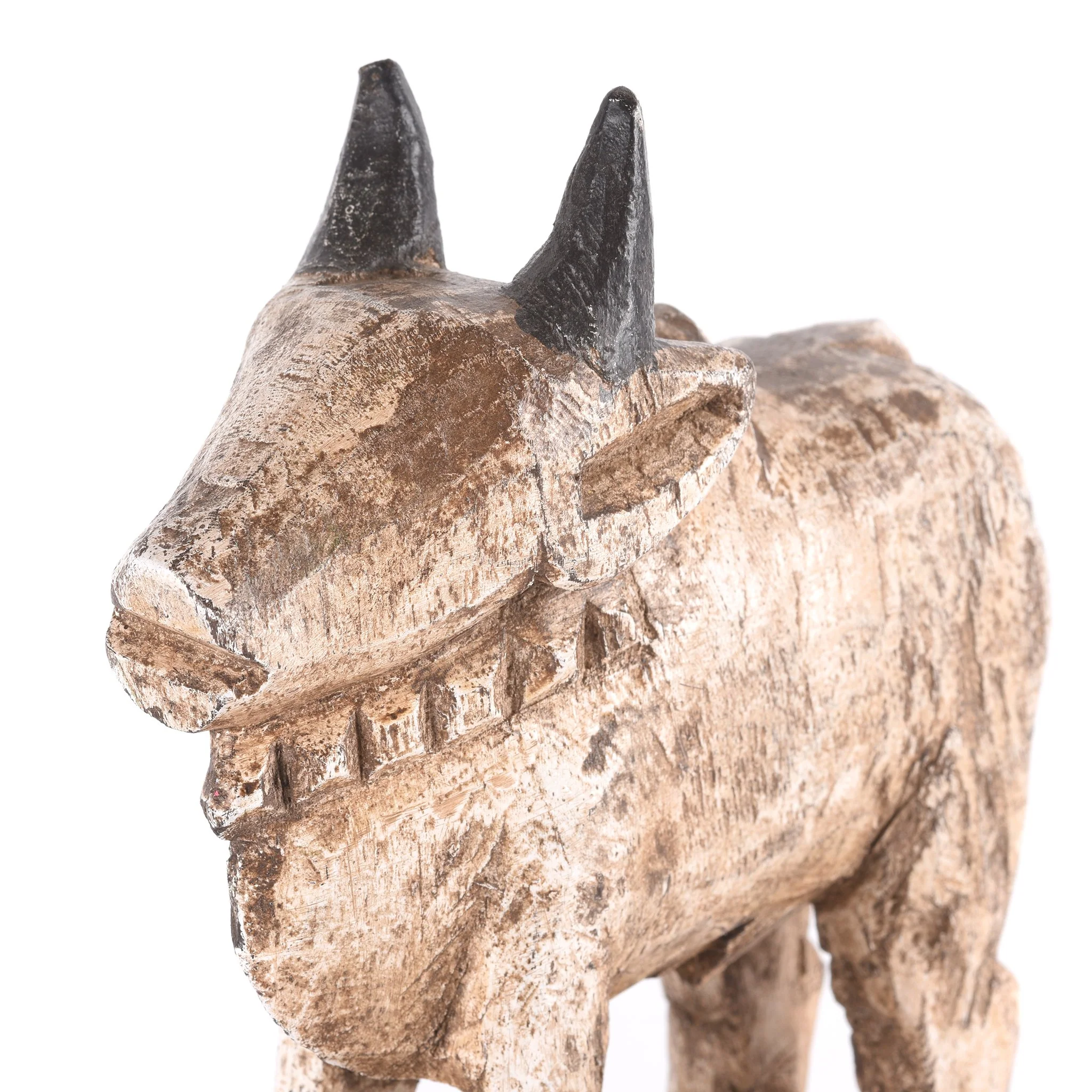Carved Teak Nandi Bull Toy From Rajasthan - Ca 1920 - Image 3