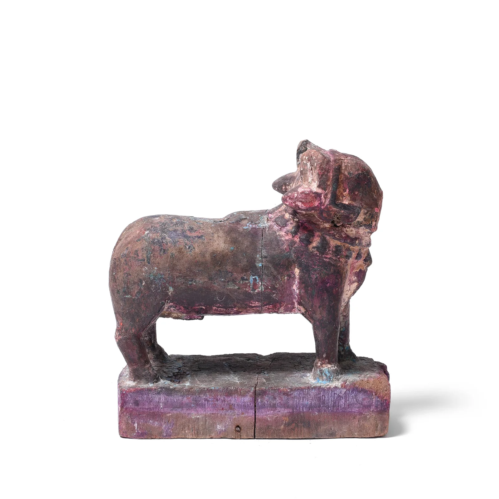 Painted Teak Nandi Bull Toy From Rajasthan - 19th Century - Image 3