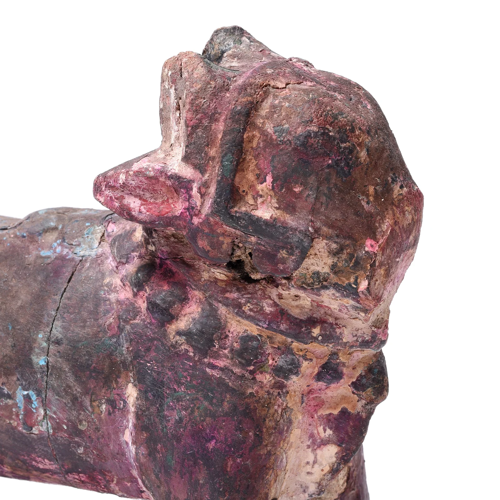 Painted Teak Nandi Bull Toy From Rajasthan - 19th Century - Image 4