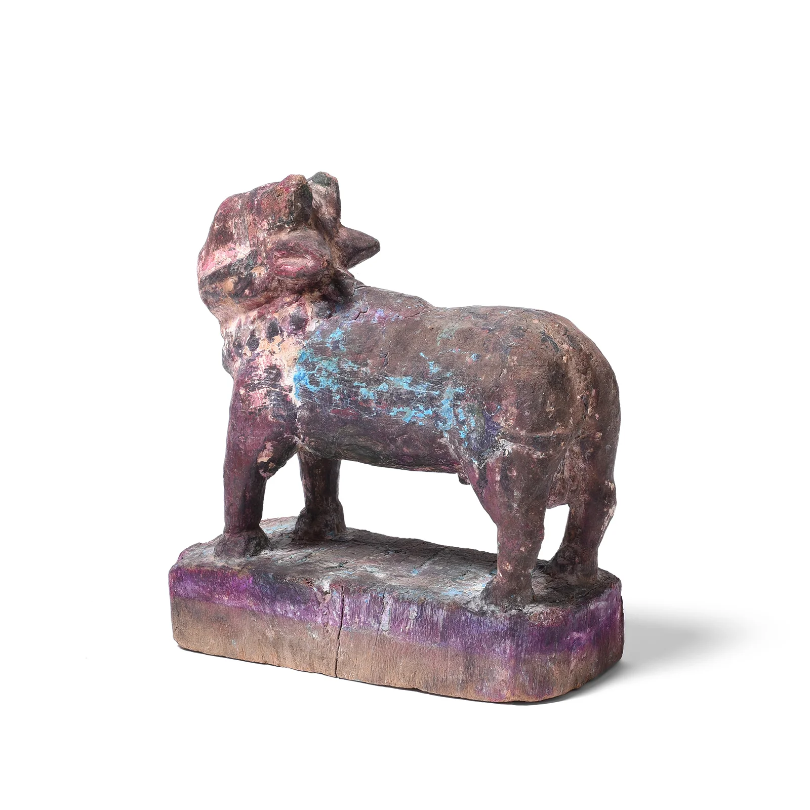Painted Teak Nandi Bull Toy From Rajasthan - 19th Century - Image 5