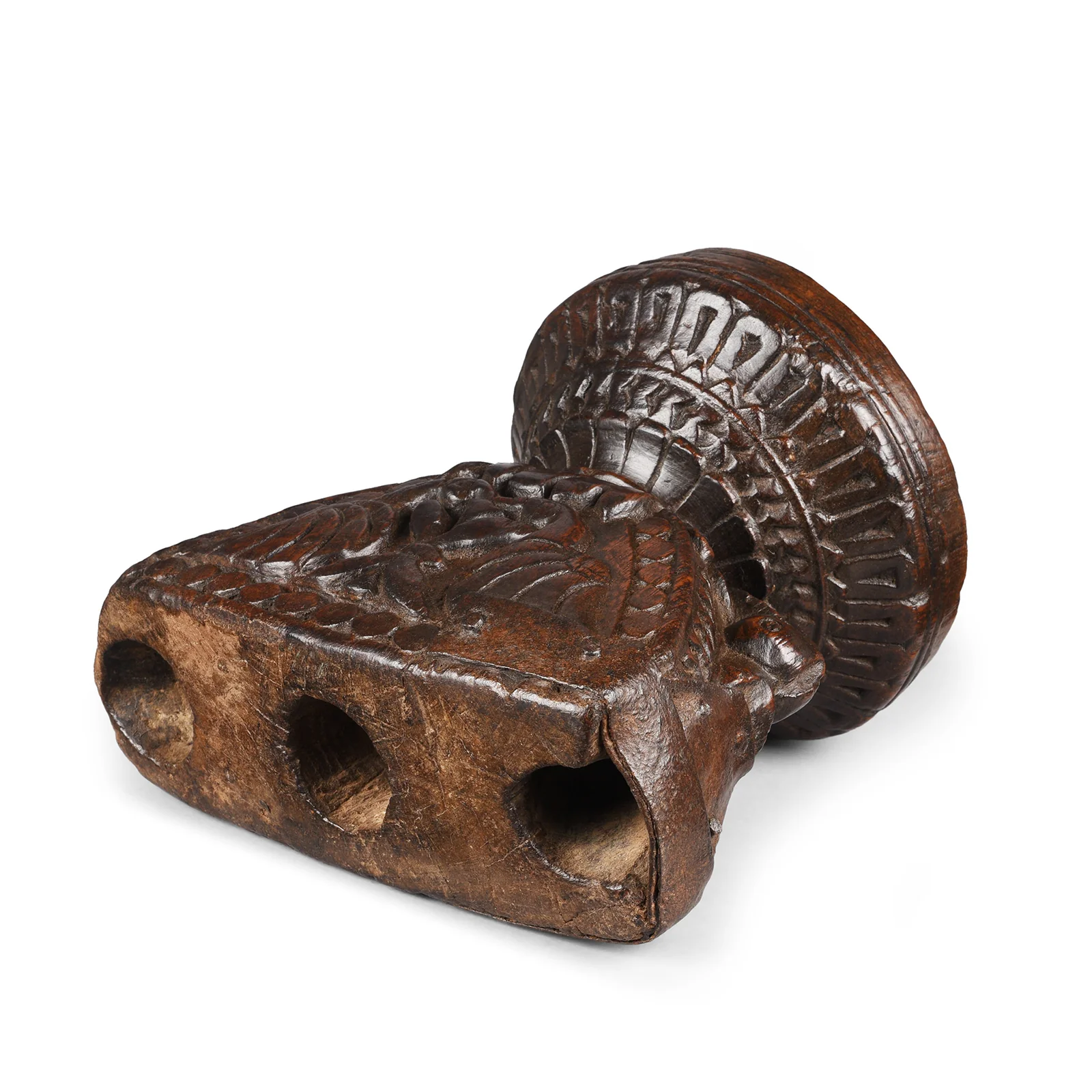 Carved Teak Seed Drill From Gujarat - Ca 1920 - Image 6