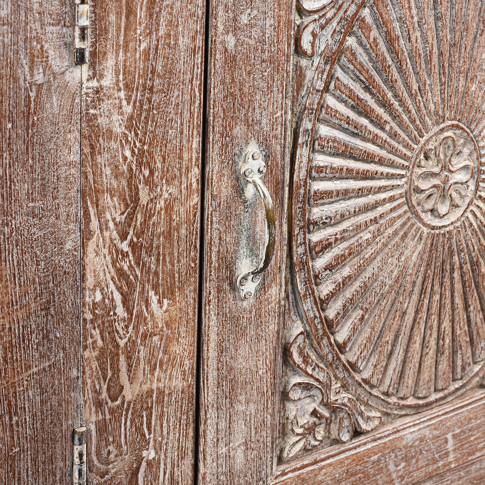 Carved Teak Sideboard With Sunburst Panels - 19th Century - Image 11