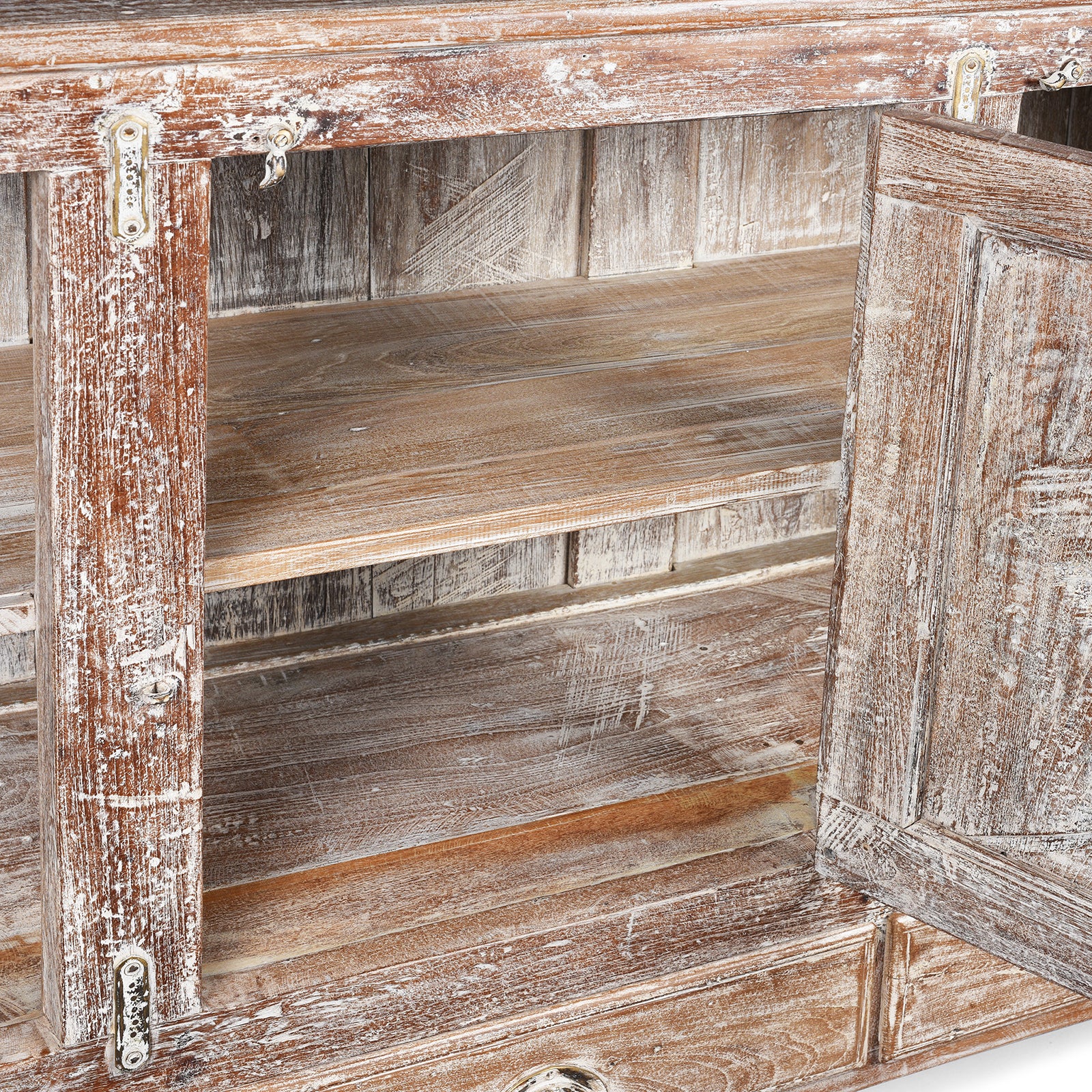 Carved Teak Sideboard With Sunburst Panels - 19th Century - Image 5